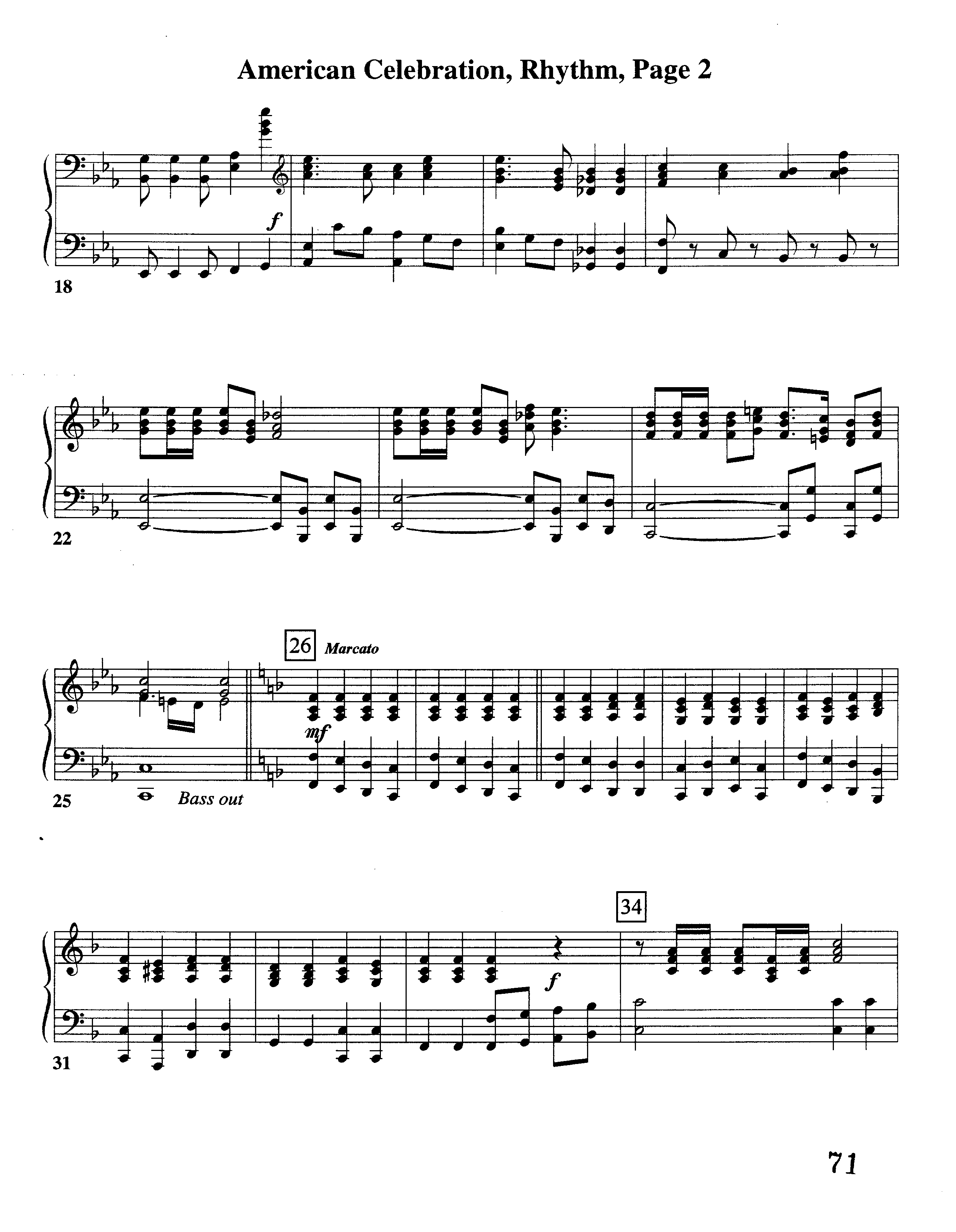 American Celebration (Instrumental) Rhythm Chart (Word Music / Arr. Jeff Cranfill)