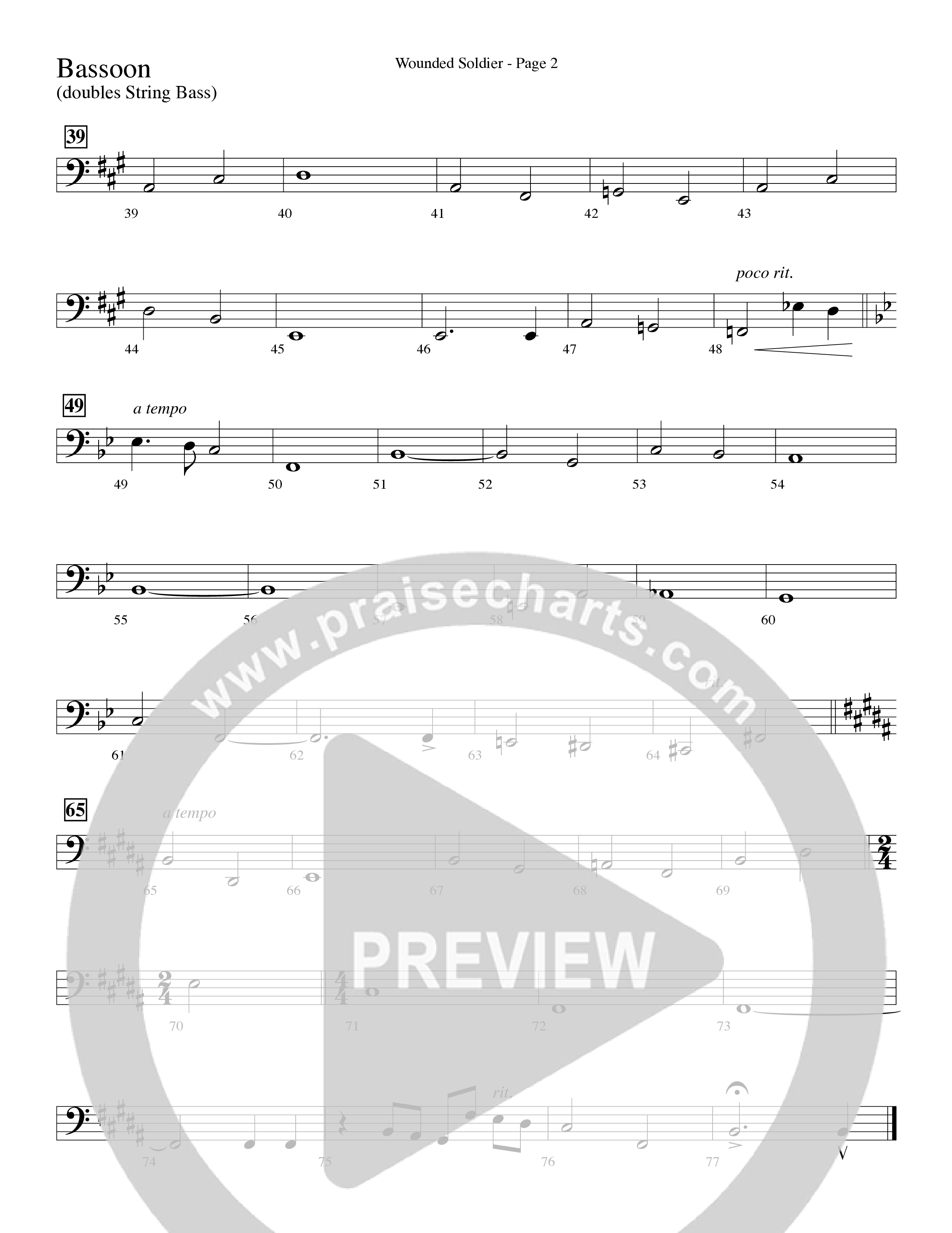 Wounded Soldier (with When We See Christ) (Choral Anthem SATB) Bassoon (Word Music Choral / Arr. Lari Goss)