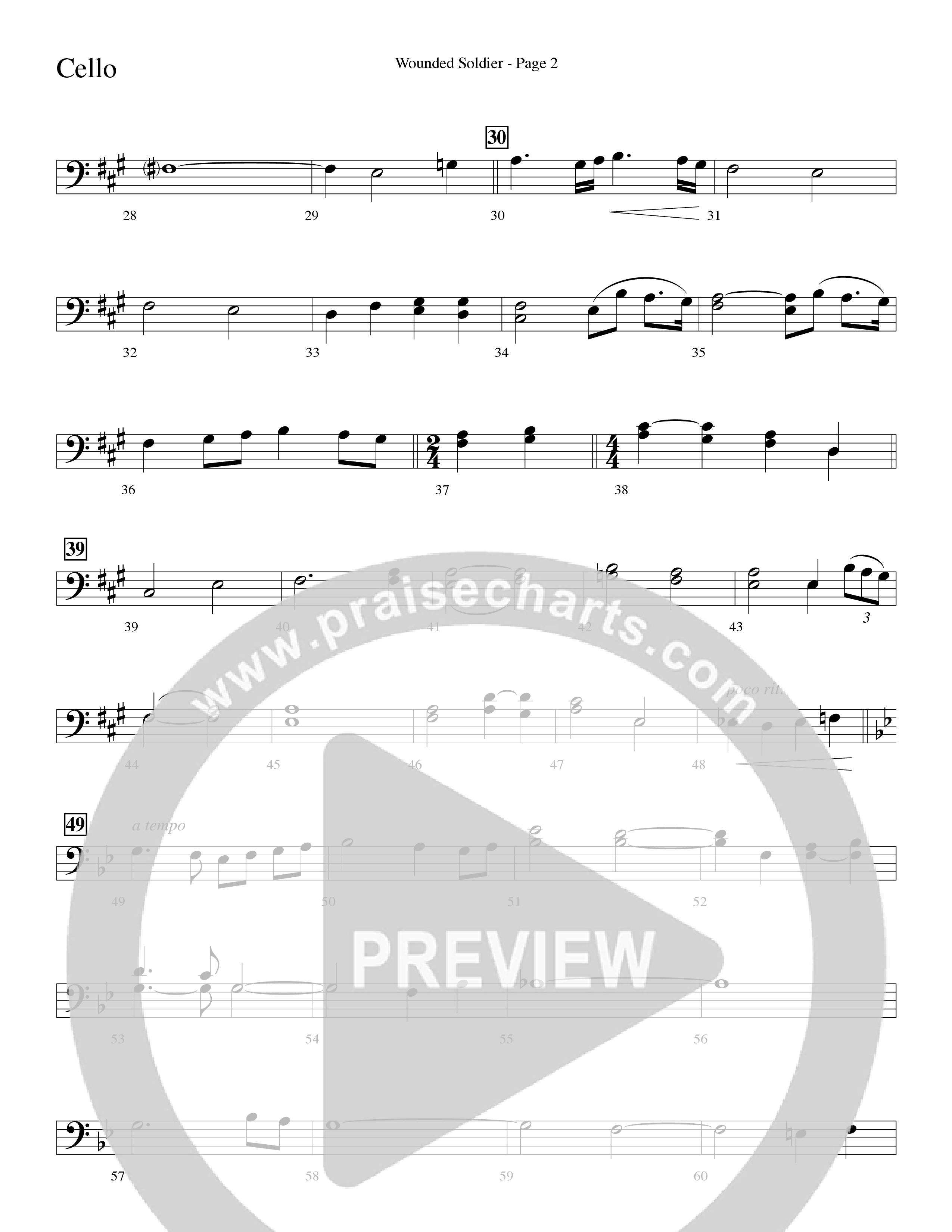 Wounded Soldier (with When We See Christ) (Choral Anthem SATB) Cello (Word Music Choral / Arr. Lari Goss)