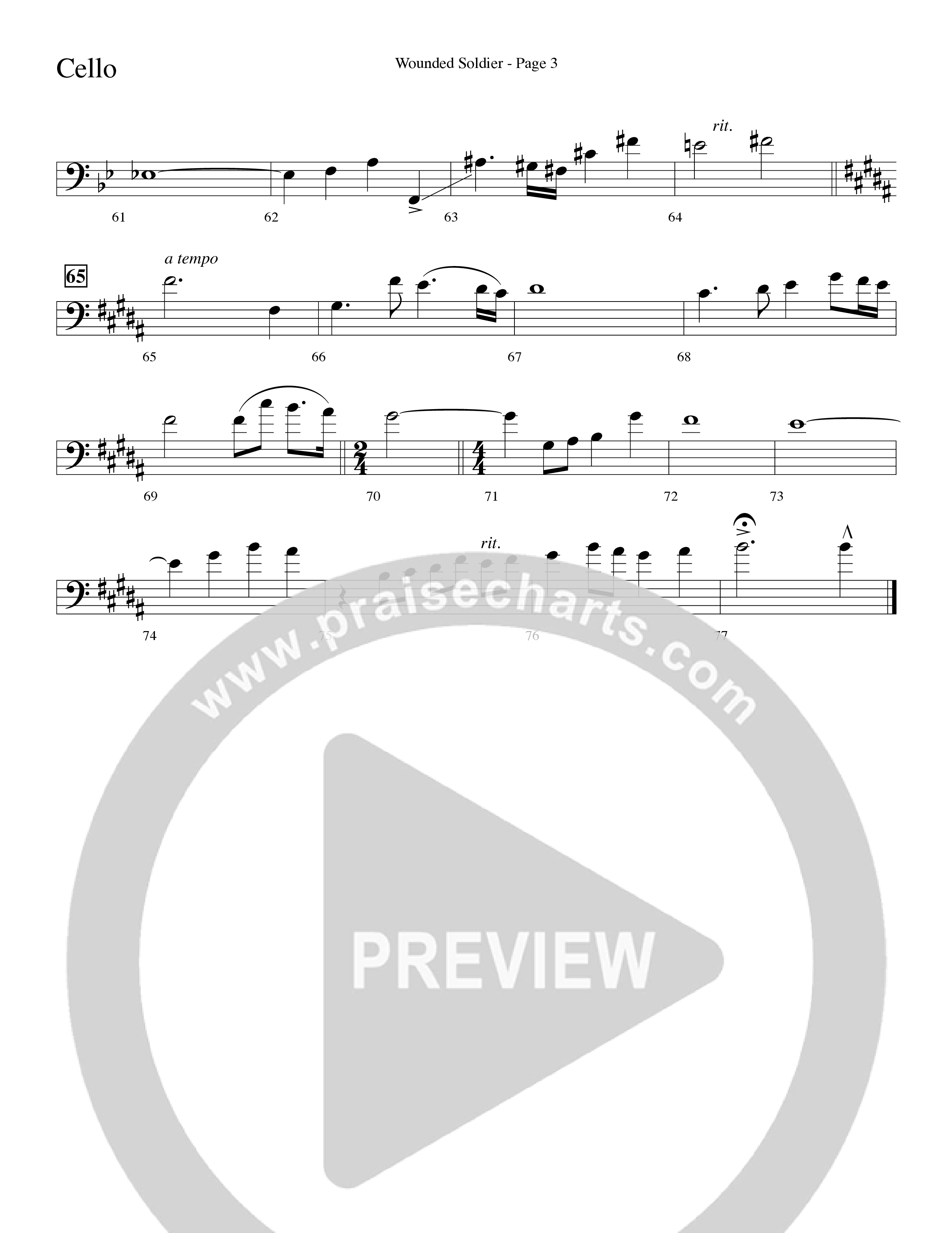 Wounded Soldier (with When We See Christ) (Choral Anthem SATB) Cello (Word Music Choral / Arr. Lari Goss)