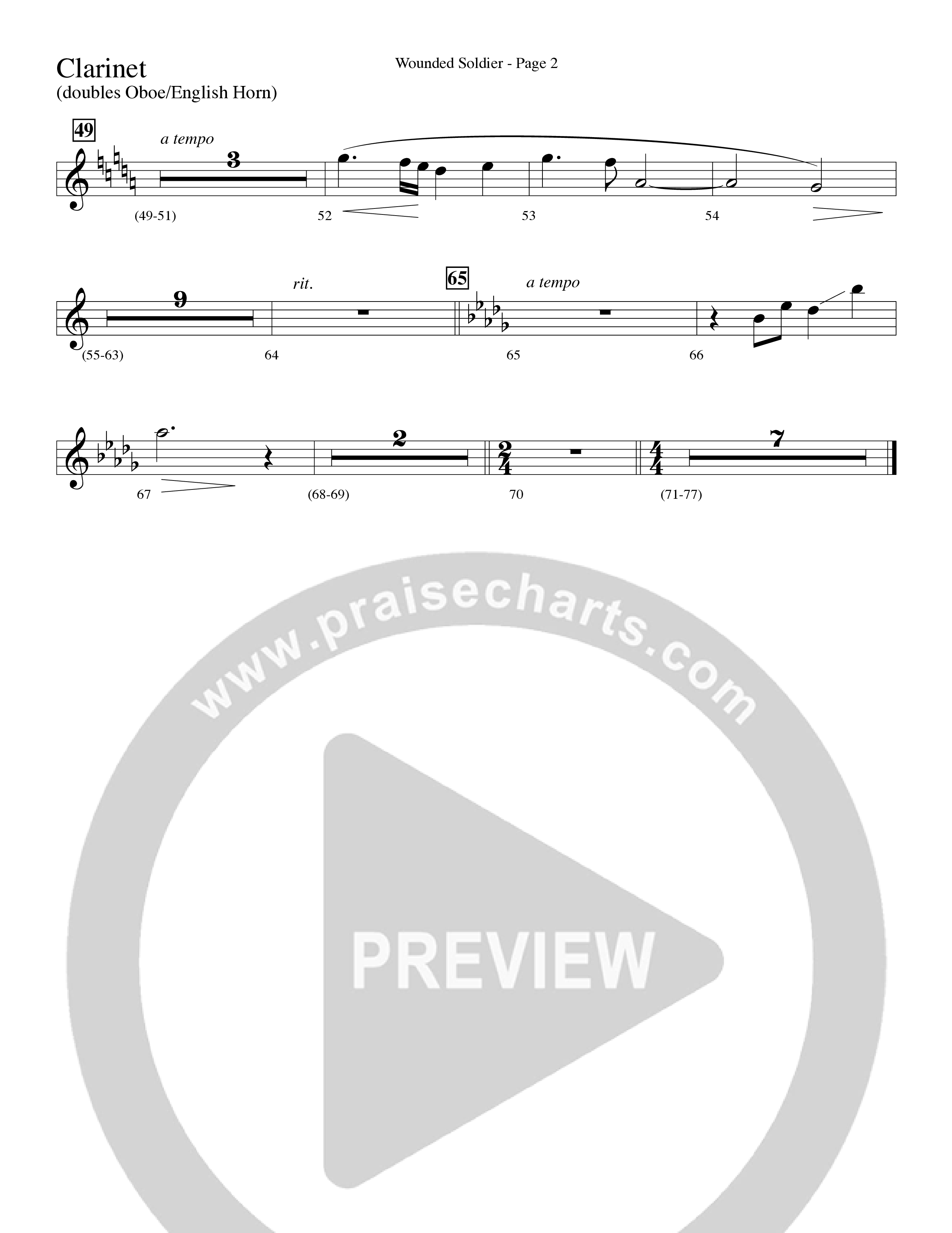 Wounded Soldier (with When We See Christ) (Choral Anthem SATB) Clarinet (Word Music Choral / Arr. Lari Goss)