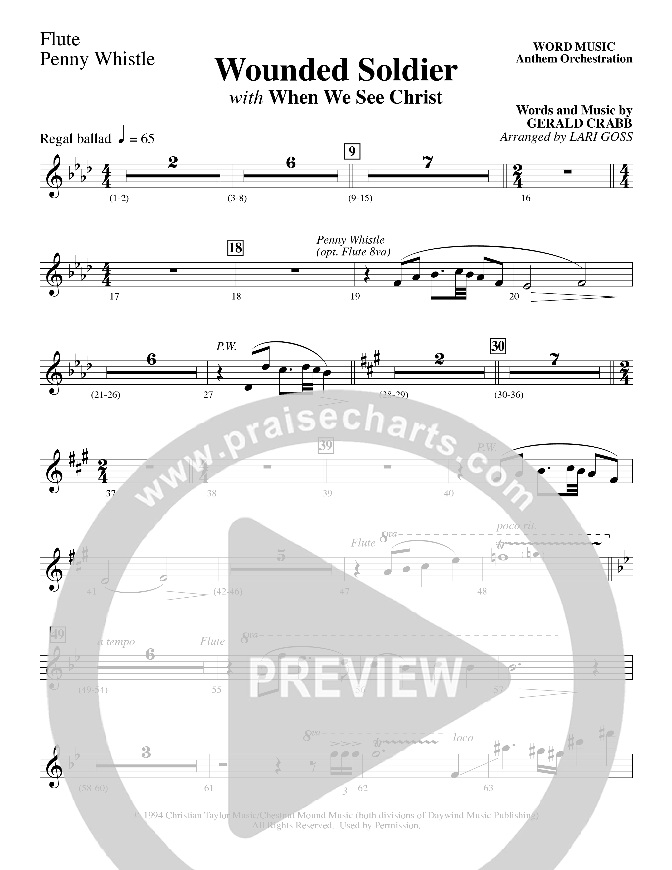 Wounded Soldier (with When We See Christ) (Choral Anthem SATB) Flute 1/2 (Word Music Choral / Arr. Lari Goss)