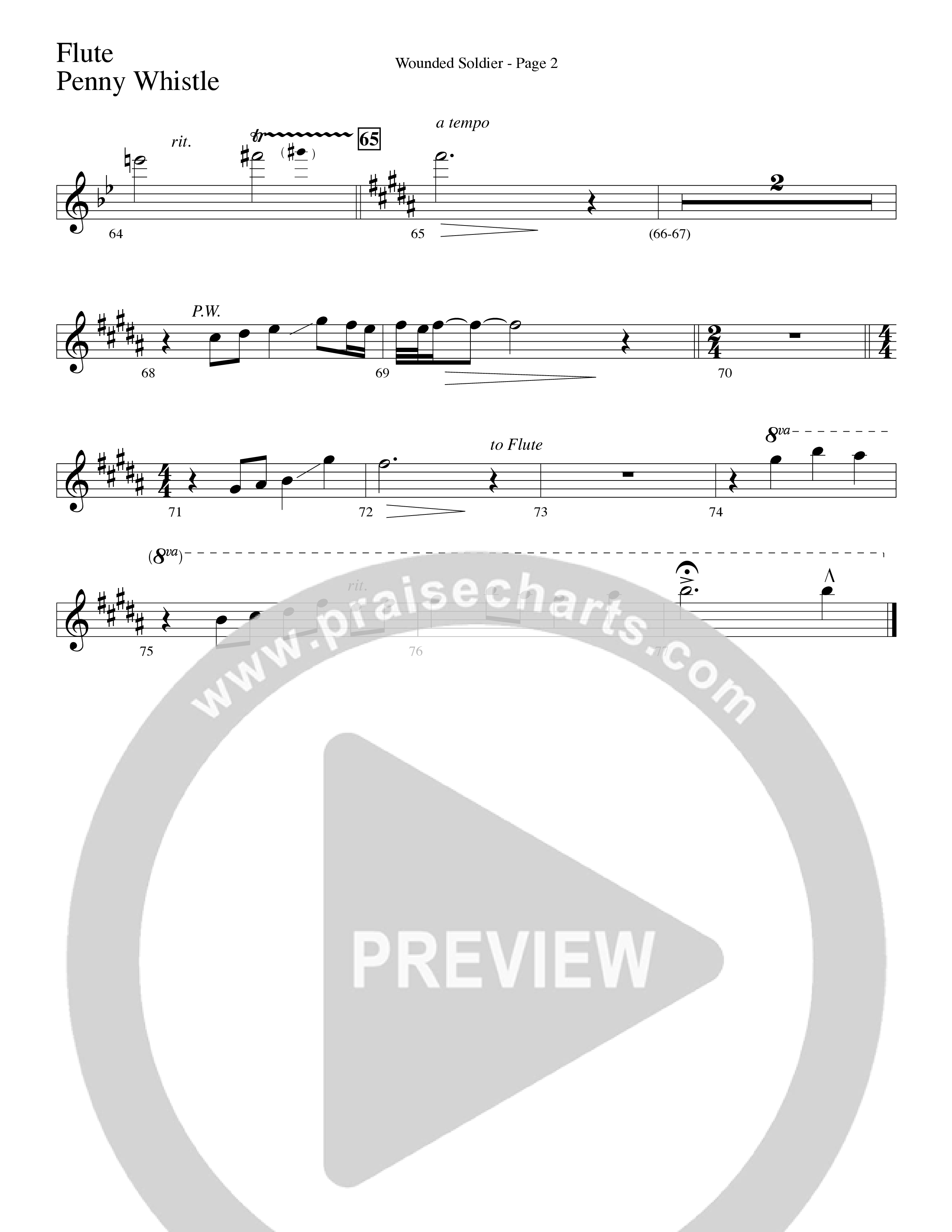 Wounded Soldier (with When We See Christ) (Choral Anthem SATB) Flute 1/2 (Word Music Choral / Arr. Lari Goss)