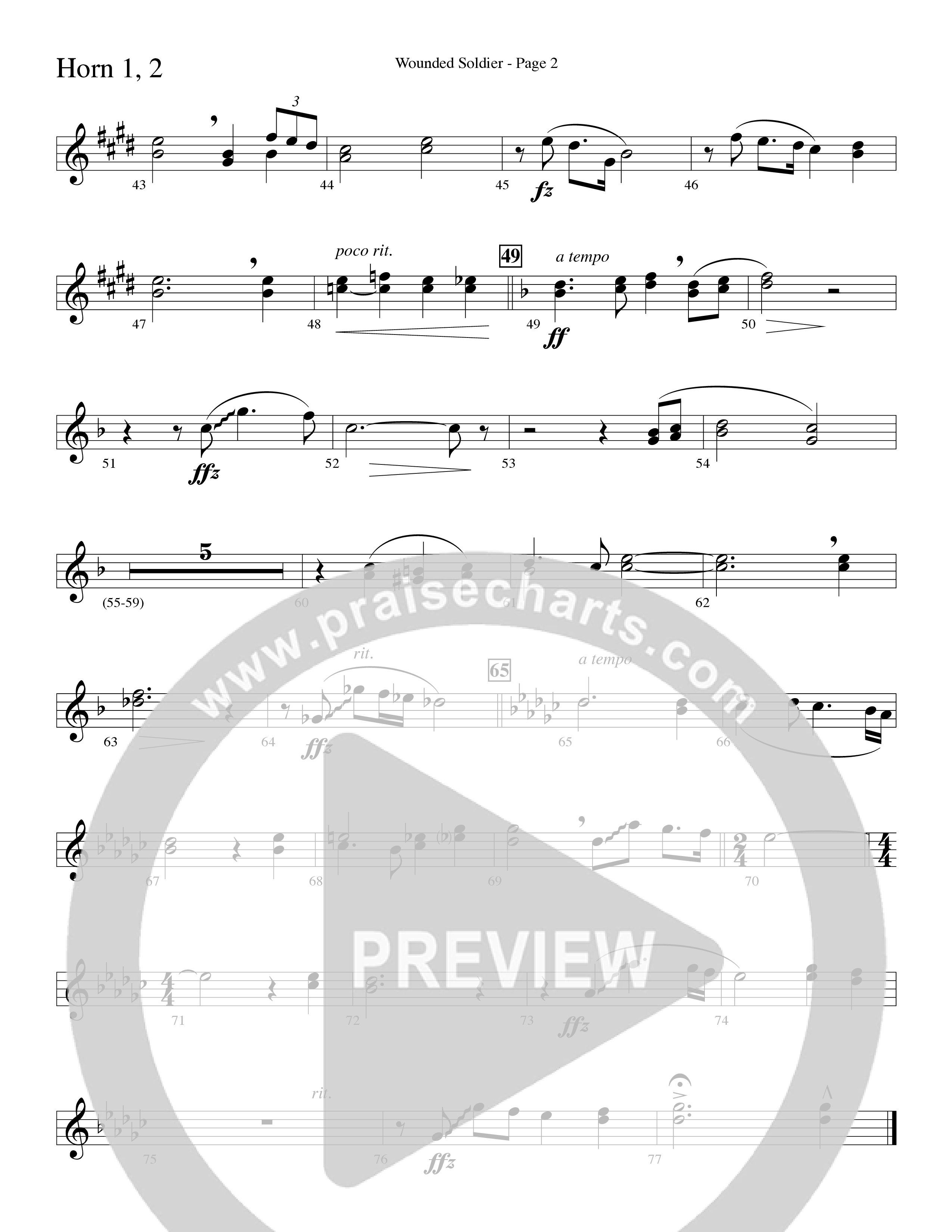 Wounded Soldier (with When We See Christ) (Choral Anthem SATB) French Horn 1/2 (Word Music Choral / Arr. Lari Goss)