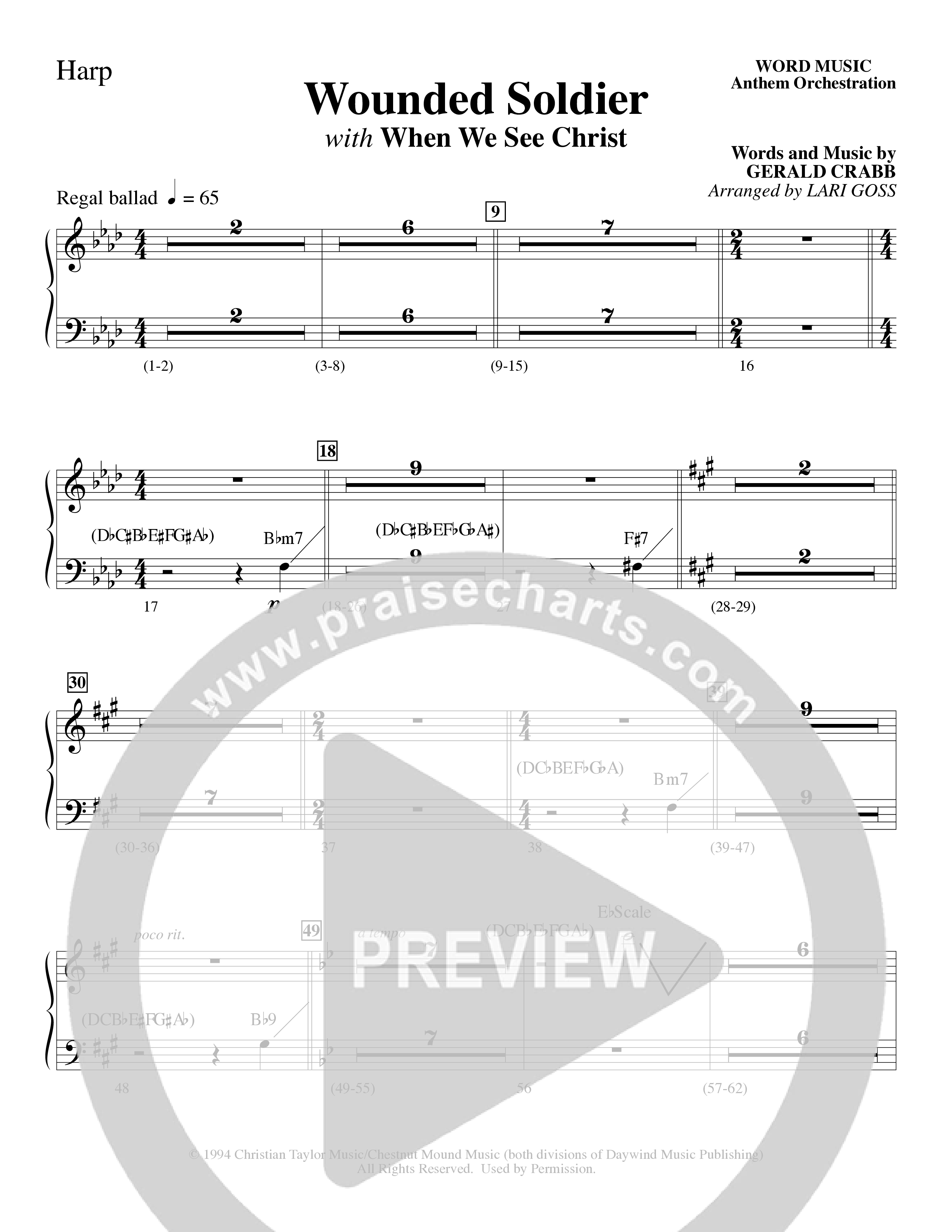 Wounded Soldier (with When We See Christ) (Choral Anthem SATB) Harp (Word Music Choral / Arr. Lari Goss)