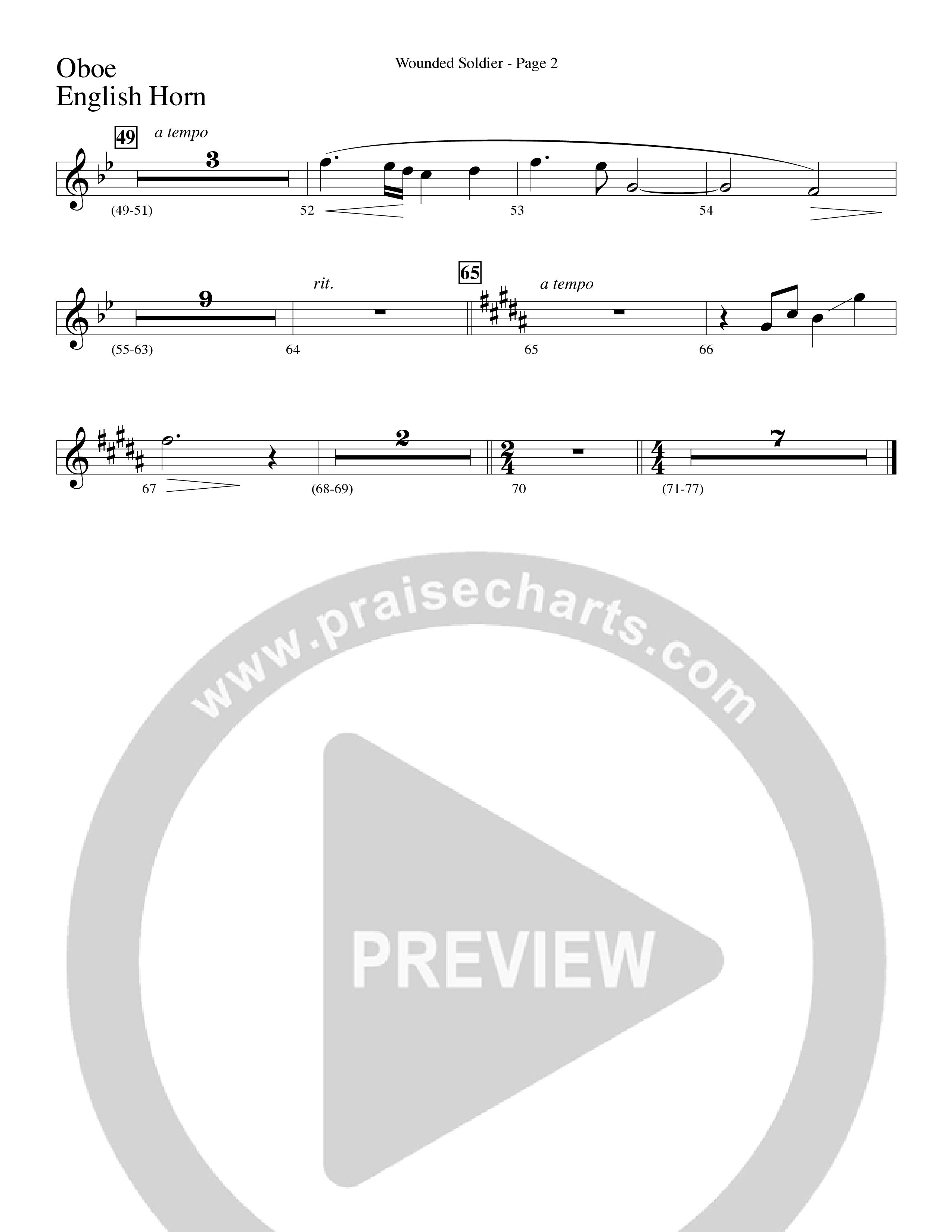 Wounded Soldier (with When We See Christ) (Choral Anthem SATB) Oboe (Word Music Choral / Arr. Lari Goss)