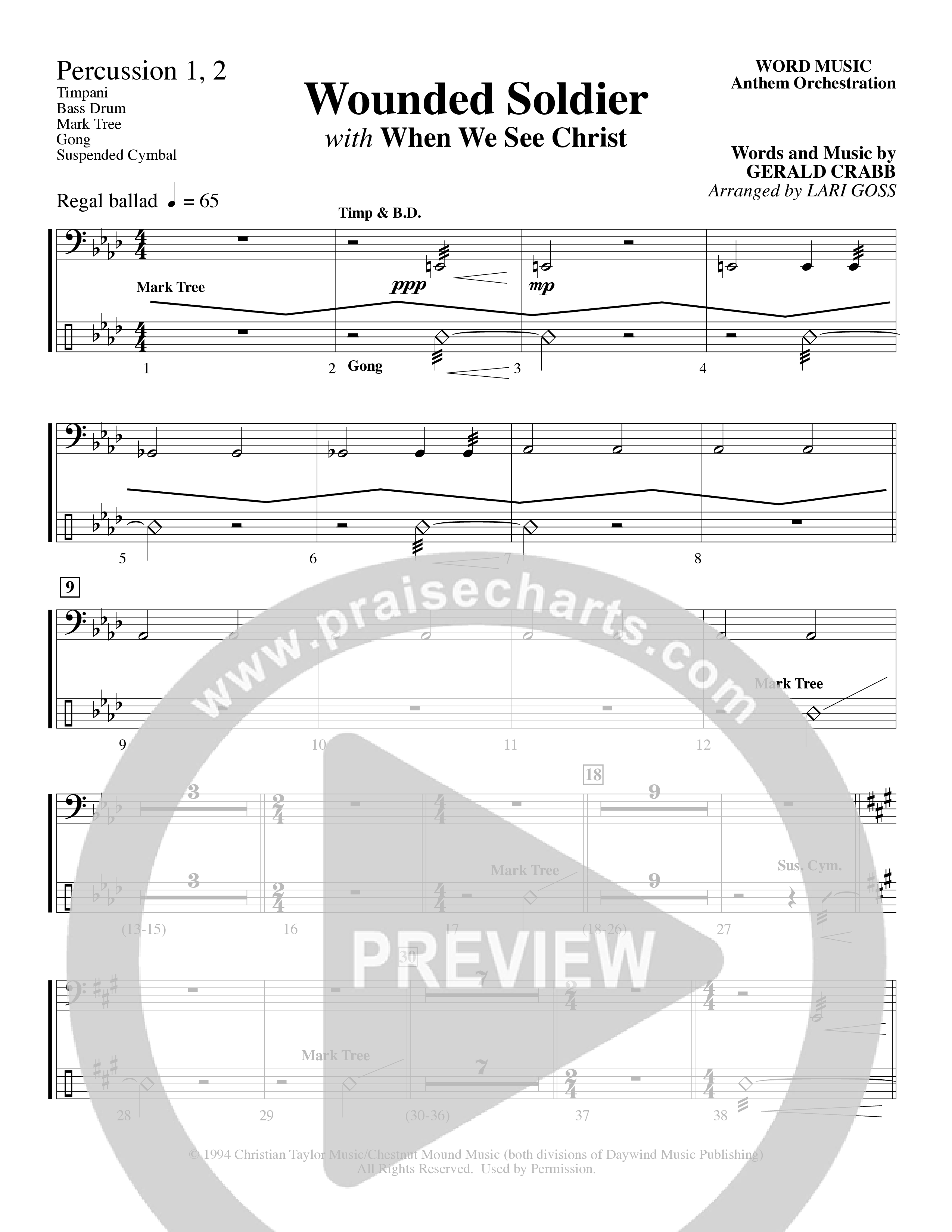 Wounded Soldier (with When We See Christ) (Choral Anthem SATB) Percussion (Word Music Choral / Arr. Lari Goss)