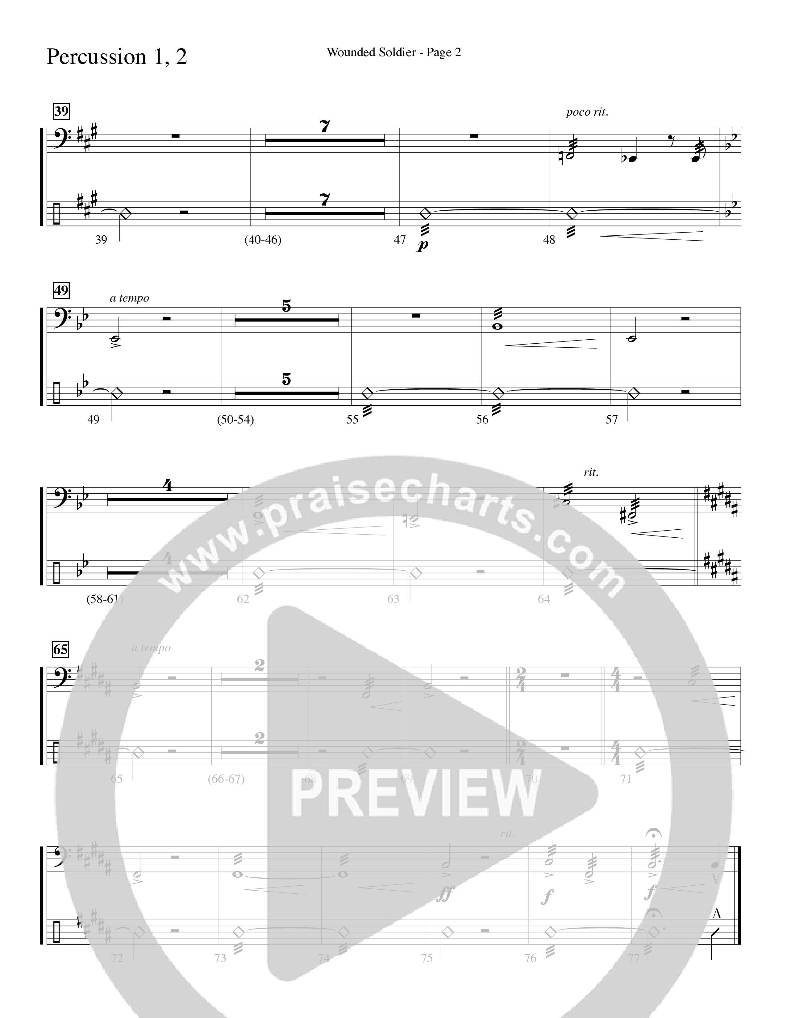 Wounded Soldier (with When We See Christ) (Choral Anthem SATB) Percussion (Word Music Choral / Arr. Lari Goss)