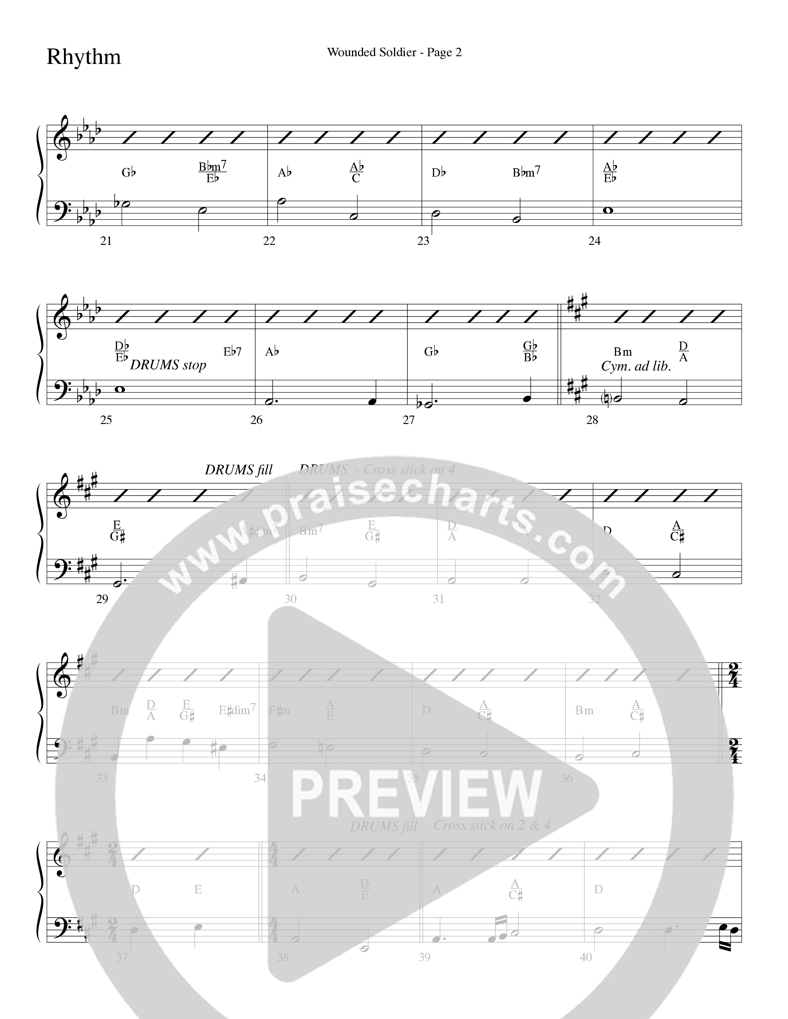 Wounded Soldier (with When We See Christ) (Choral Anthem SATB) Rhythm Chart (Word Music Choral / Arr. Lari Goss)