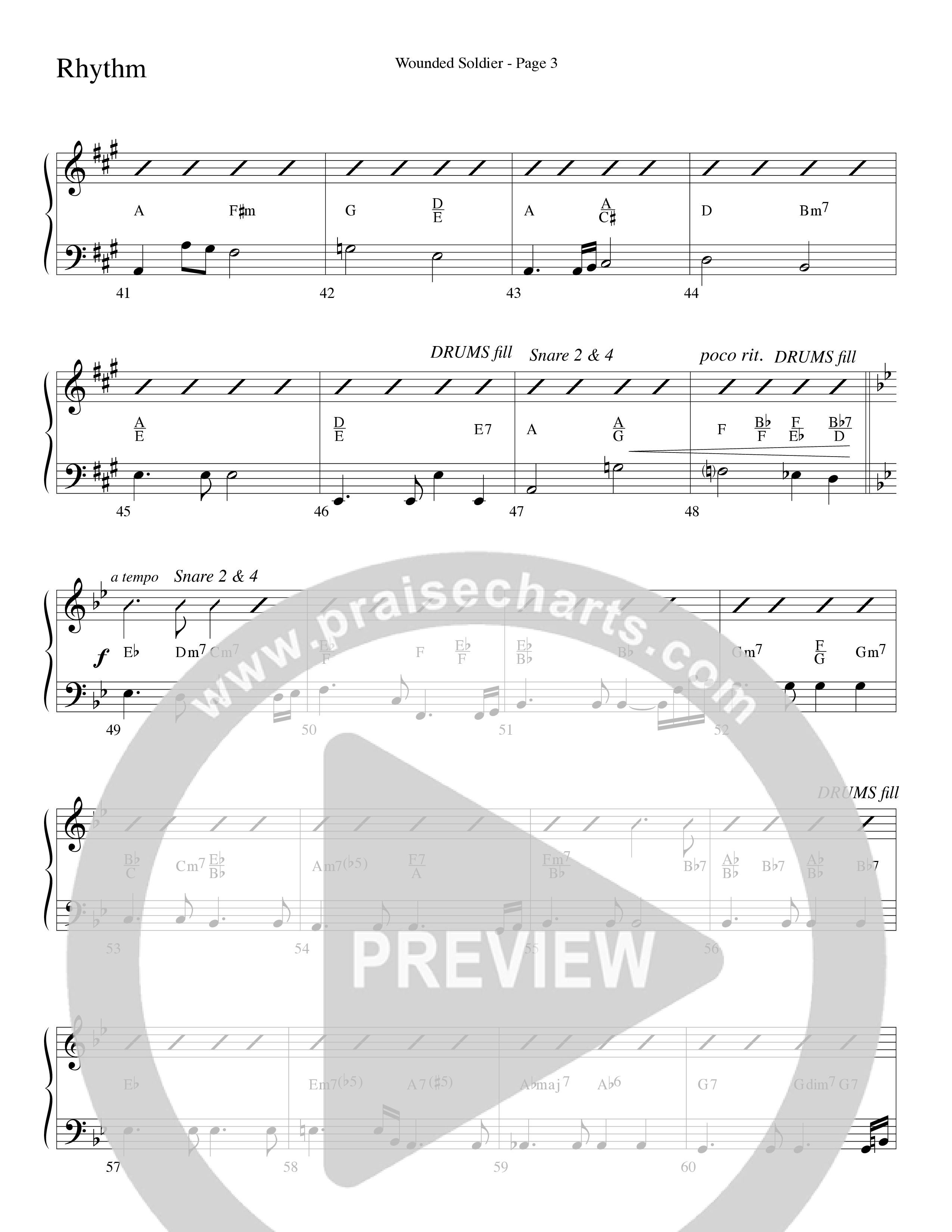 Wounded Soldier (with When We See Christ) (Choral Anthem SATB) Rhythm Chart (Word Music Choral / Arr. Lari Goss)
