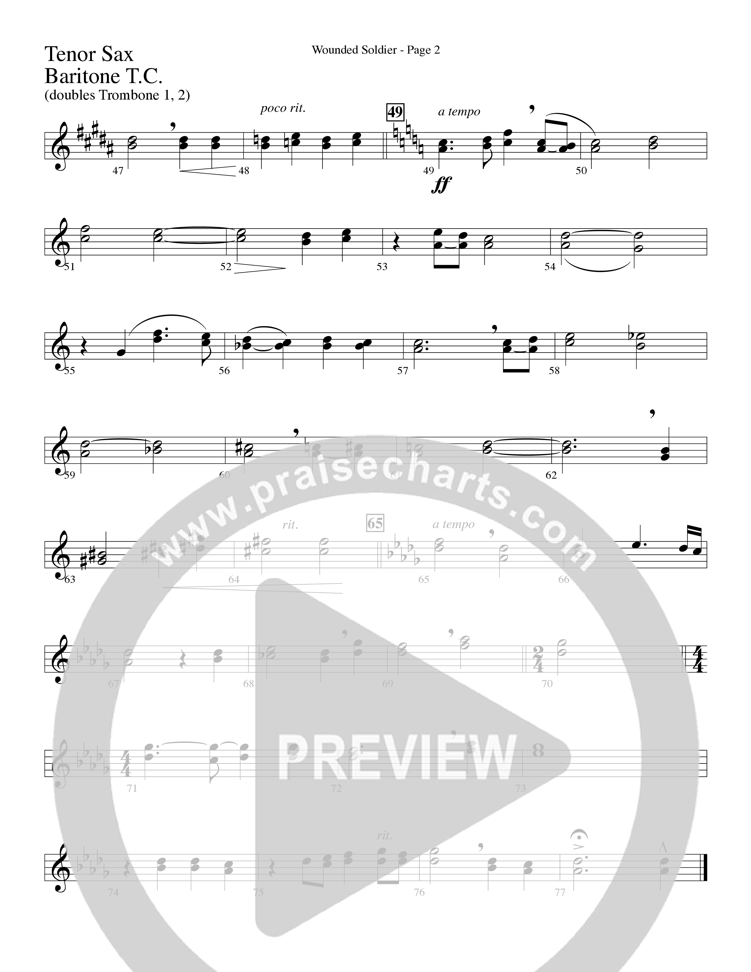 Wounded Soldier (with When We See Christ) (Choral Anthem SATB) Tenor Sax/Baritone T.C. (Word Music Choral / Arr. Lari Goss)