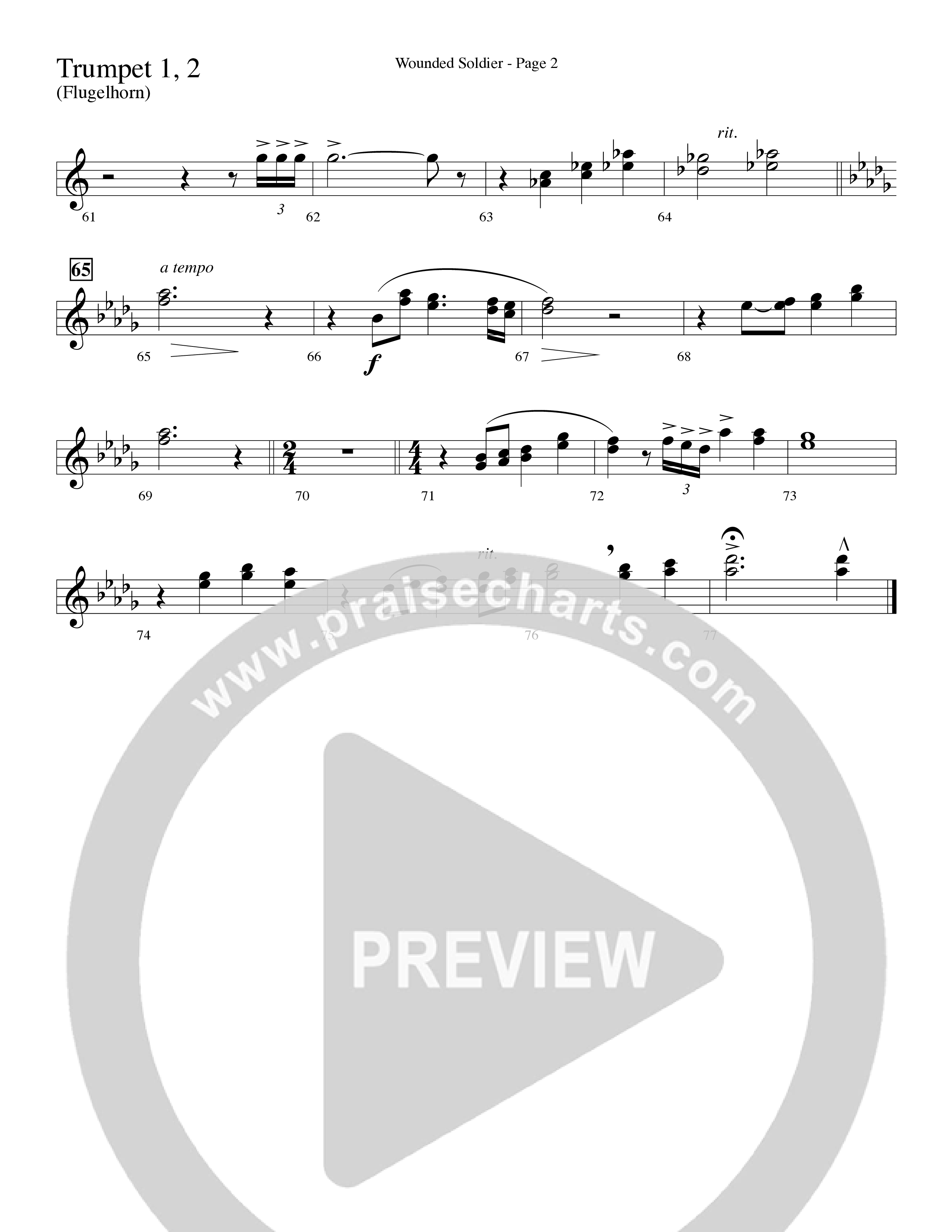 Wounded Soldier (with When We See Christ) (Choral Anthem SATB) Trumpet 1,2 (Word Music Choral / Arr. Lari Goss)