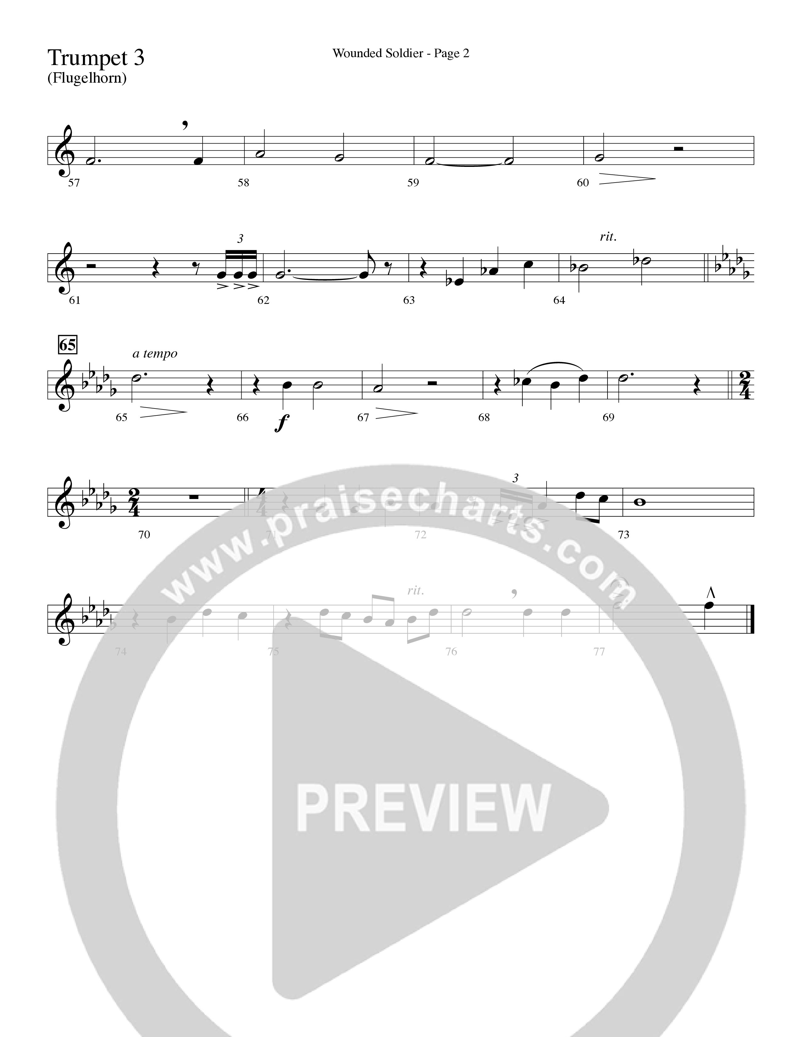 Wounded Soldier (with When We See Christ) (Choral Anthem SATB) Trumpet 3 (Word Music Choral / Arr. Lari Goss)