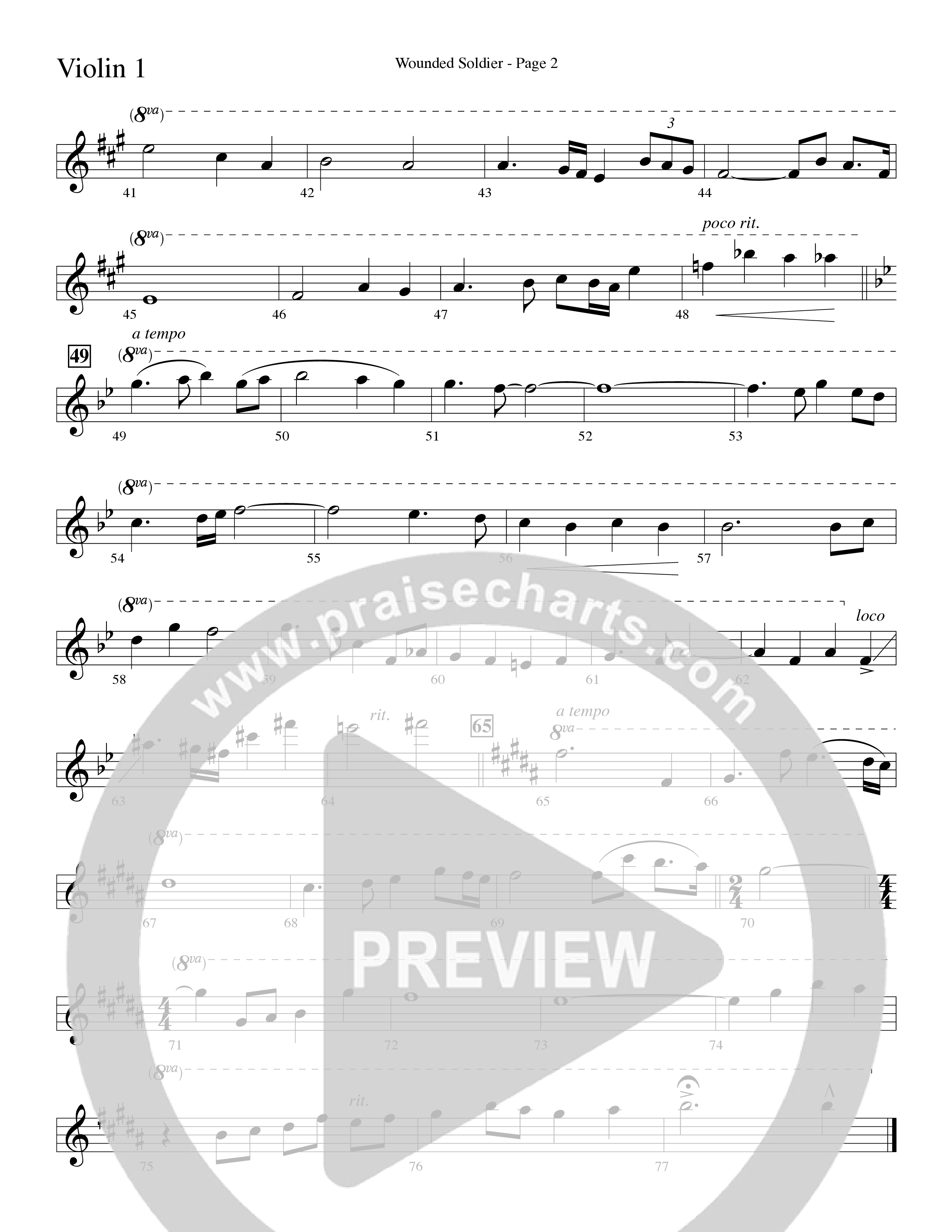 Wounded Soldier (with When We See Christ) (Choral Anthem SATB) Violin 1/2 (Word Music Choral / Arr. Lari Goss)