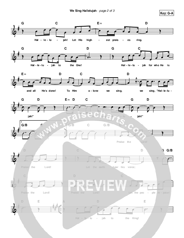 We Sing Hallelujah Lead Sheet (Toby Baxley)