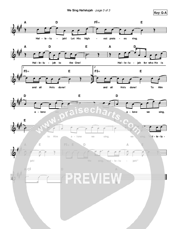 We Sing Hallelujah Lead Sheet (Toby Baxley)