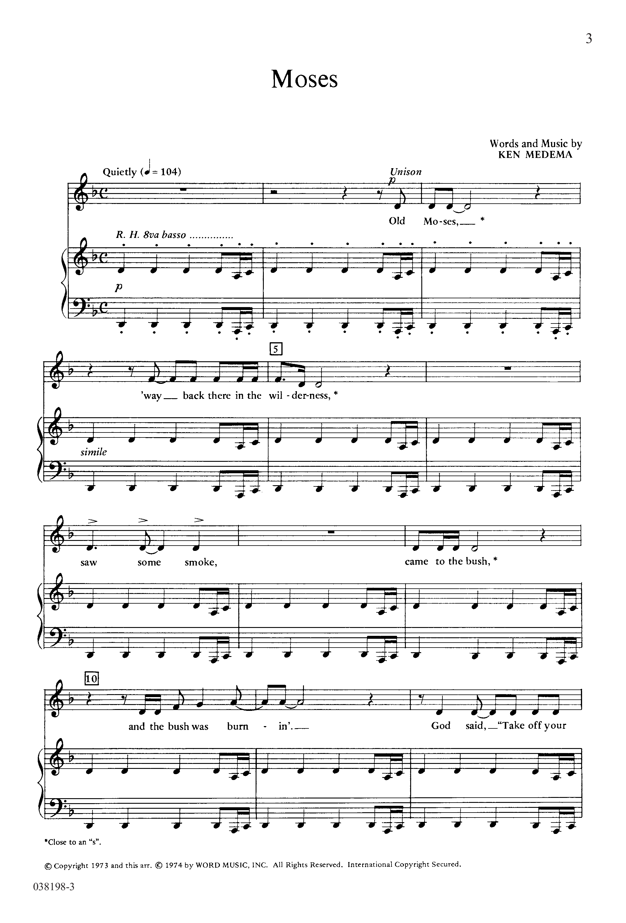 Moses (Choral Anthem SATB) Anthem (SATB/Piano) (Word Music Choral)