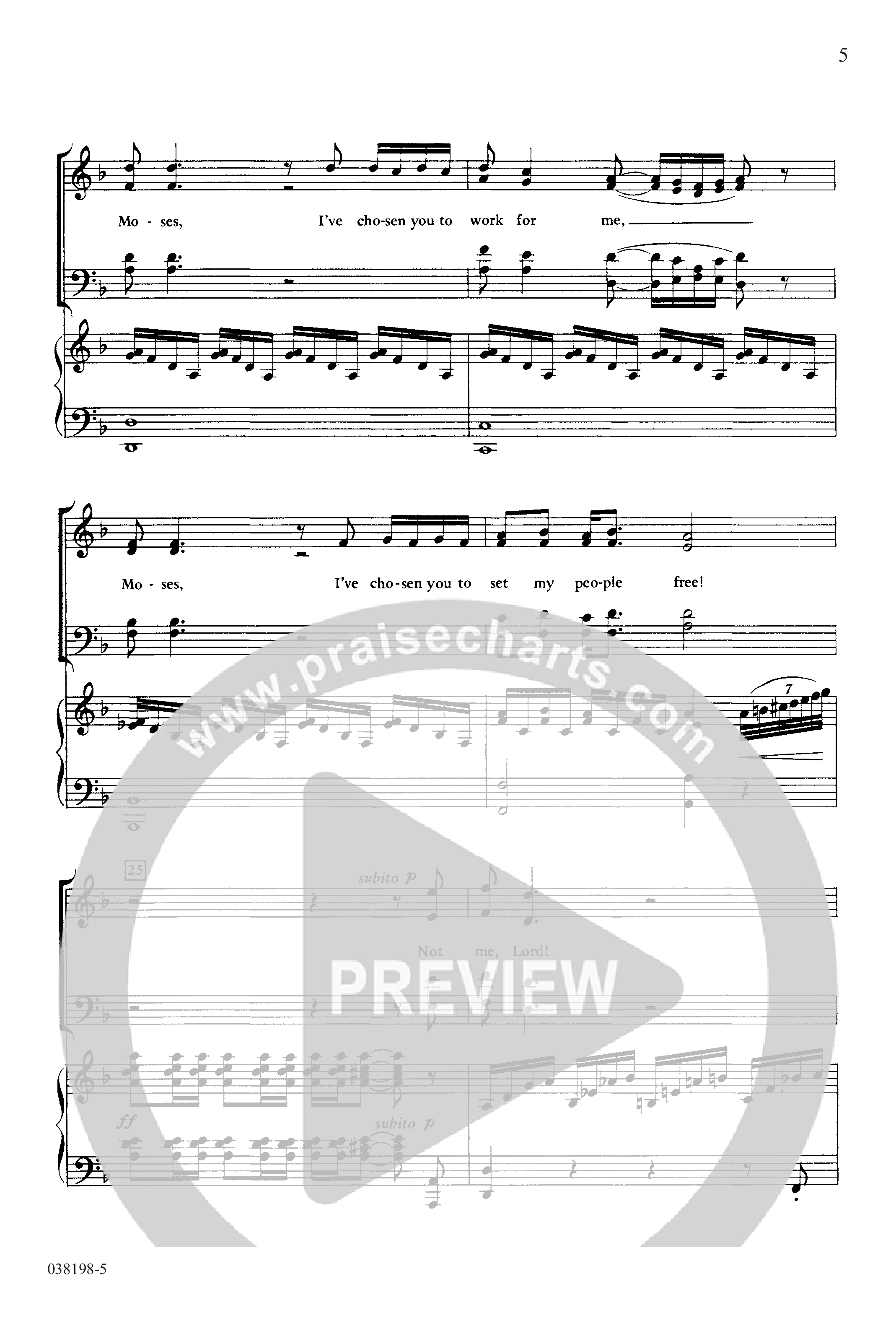 Moses (Choral Anthem SATB) Anthem (SATB/Piano) (Word Music Choral)