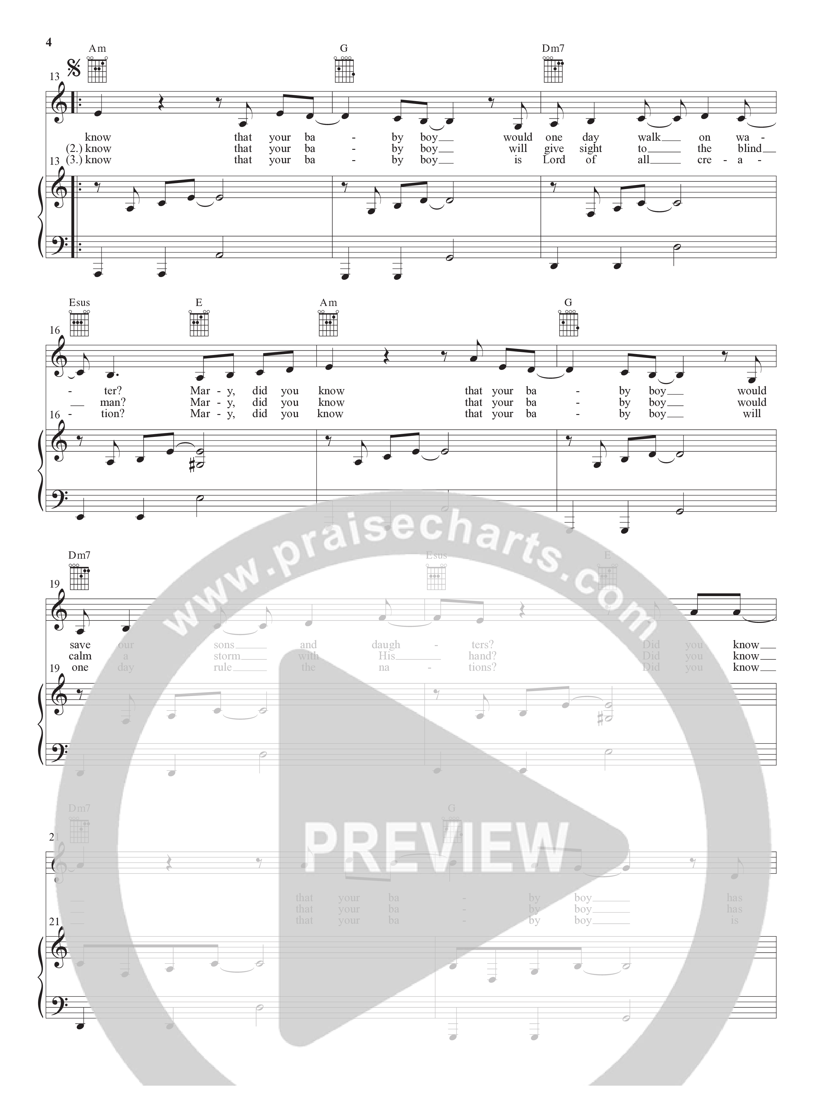 Mary Did You Know (Choral Anthem SATB) Anthem (SATB/Piano) (Word Music Choral)