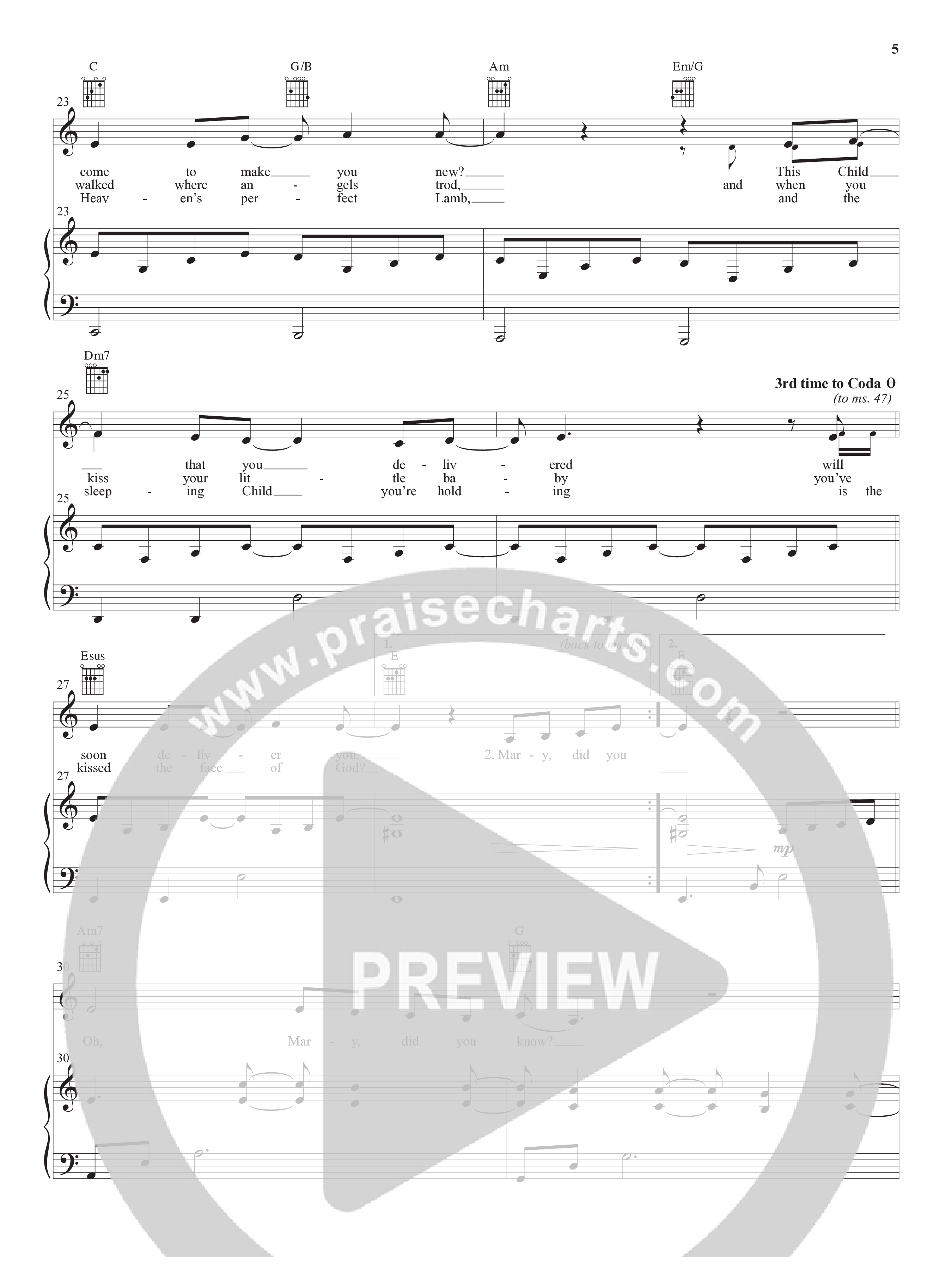 Mary Did You Know (Choral Anthem SATB) Anthem (SATB/Piano) (Word Music Choral)