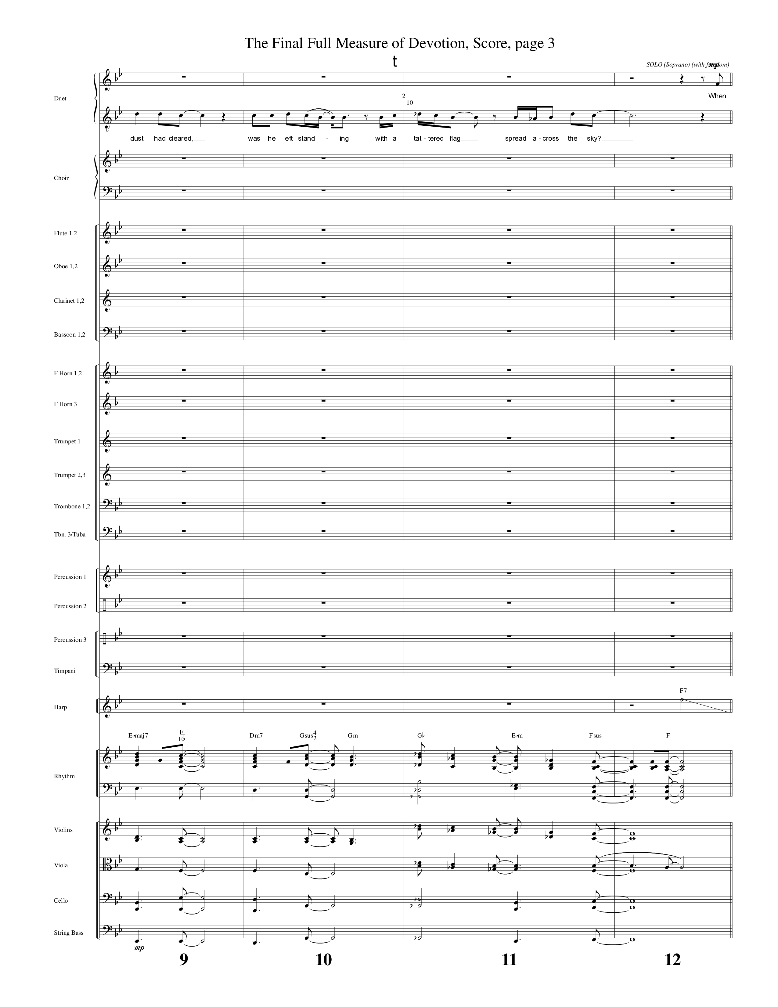 The Final Full Measure Of Devotion Orchestration (Word Music Choral / Arr. David Clydesdale)