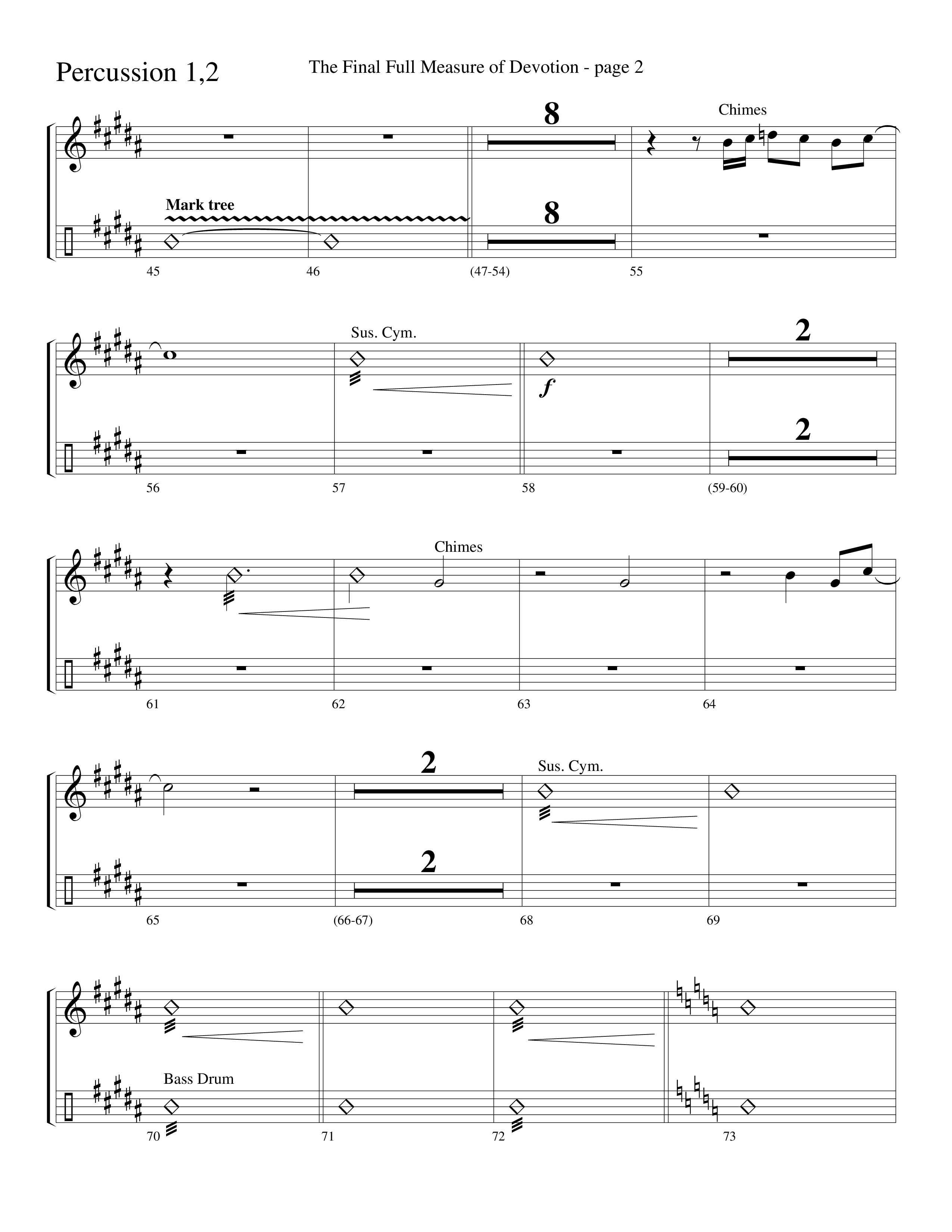 The Final Full Measure Of Devotion Percussion (Word Music Choral / Arr. David Clydesdale)