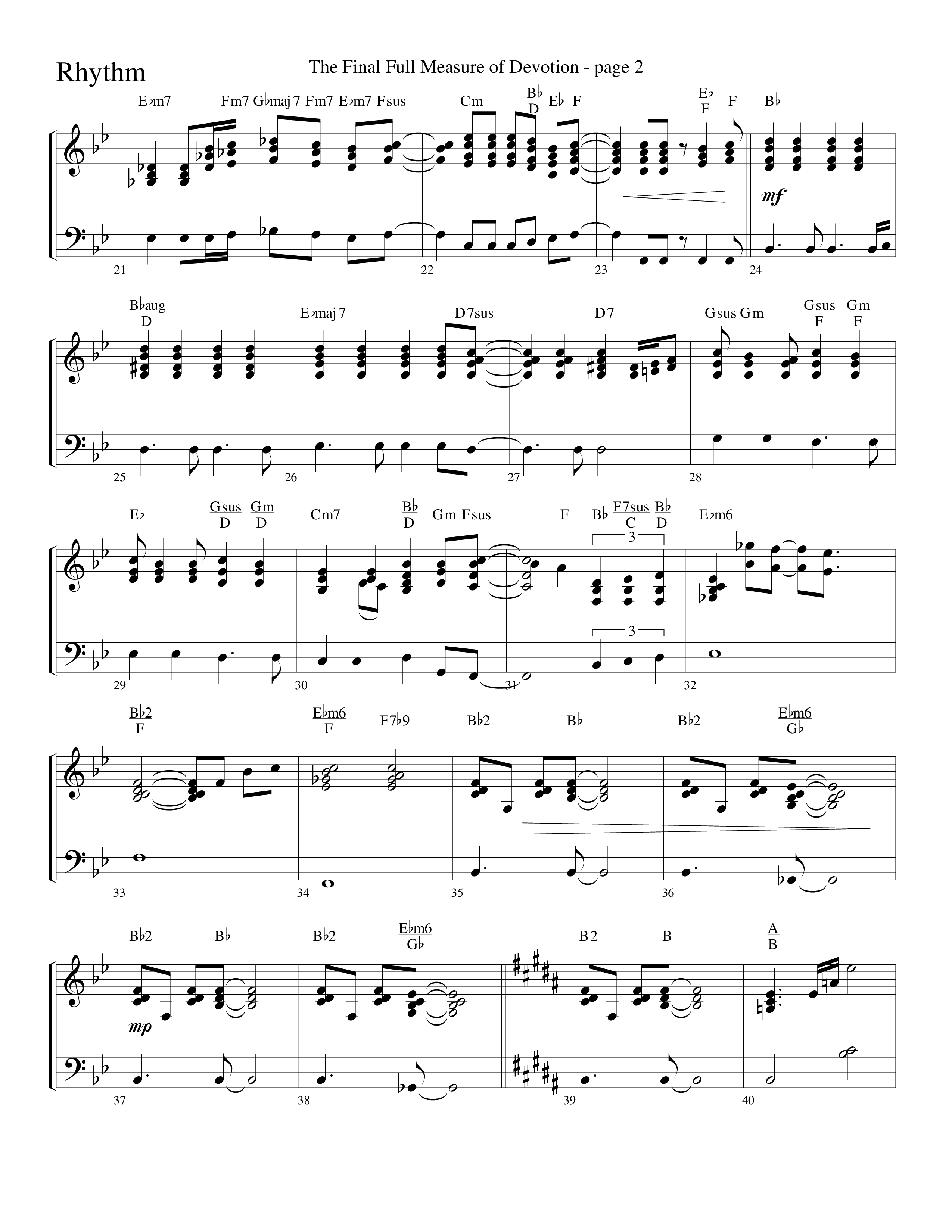 The Final Full Measure Of Devotion Rhythm Chart (Word Music Choral / Arr. David Clydesdale)