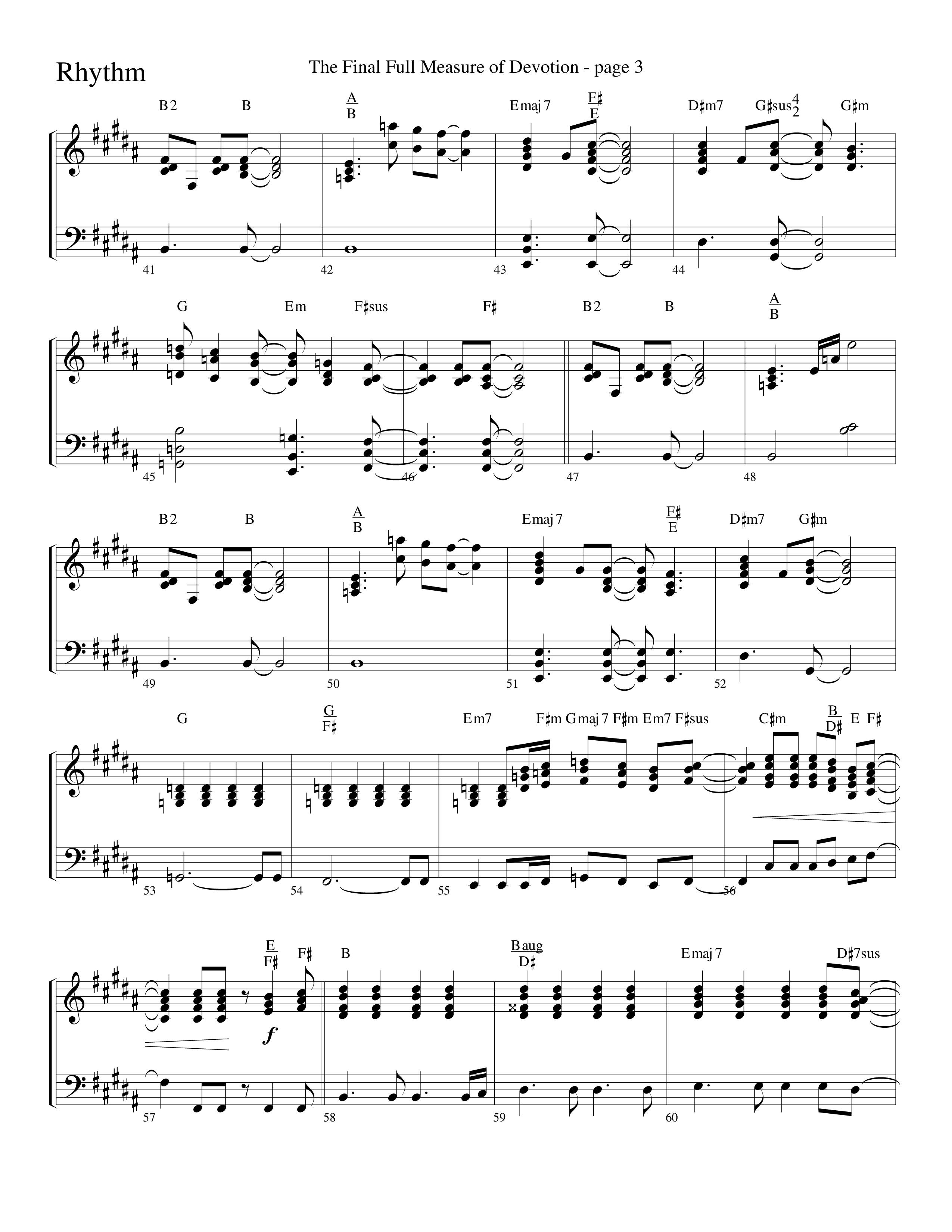 The Final Full Measure Of Devotion Rhythm Chart (Word Music Choral / Arr. David Clydesdale)