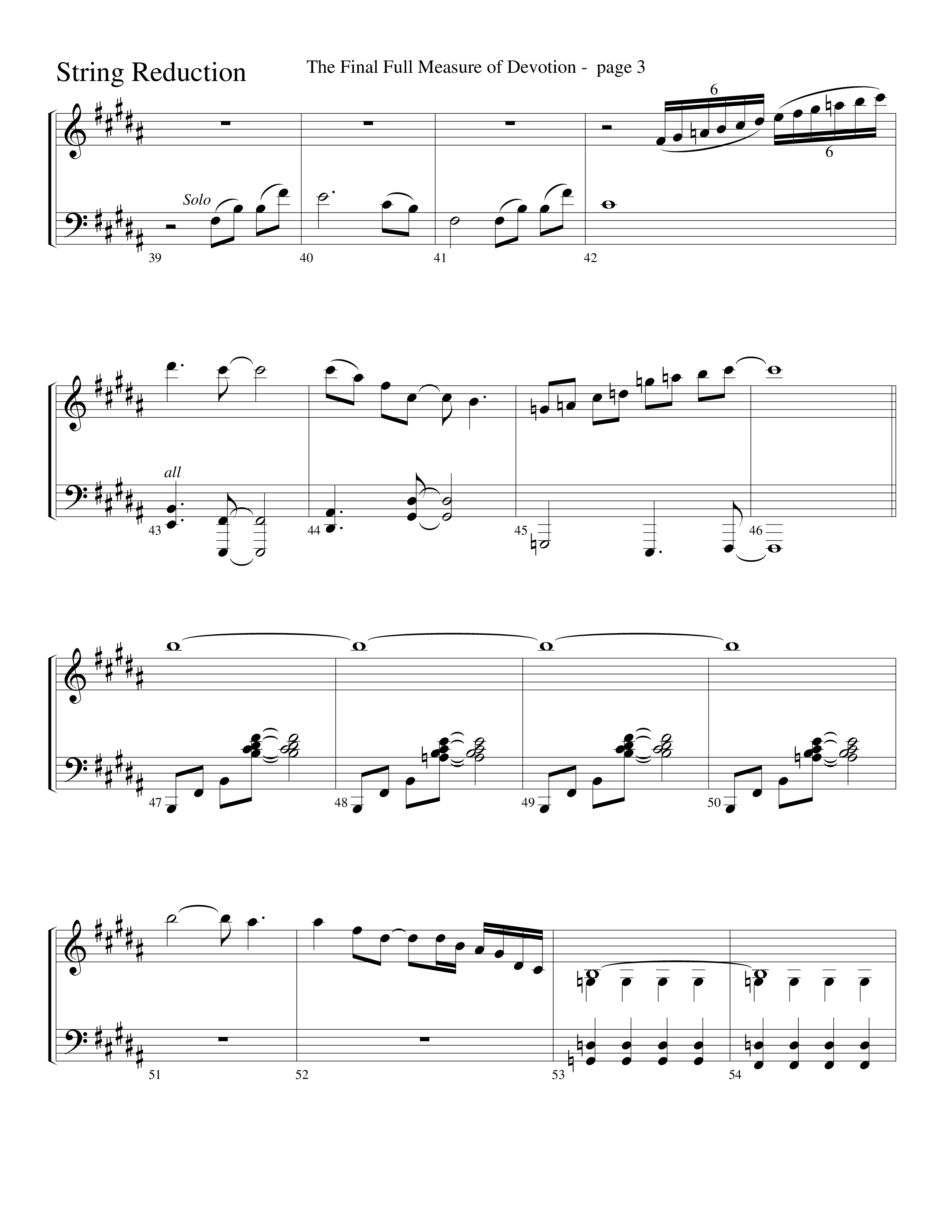 The Final Full Measure Of Devotion String Reduction (Word Music Choral / Arr. David Clydesdale)