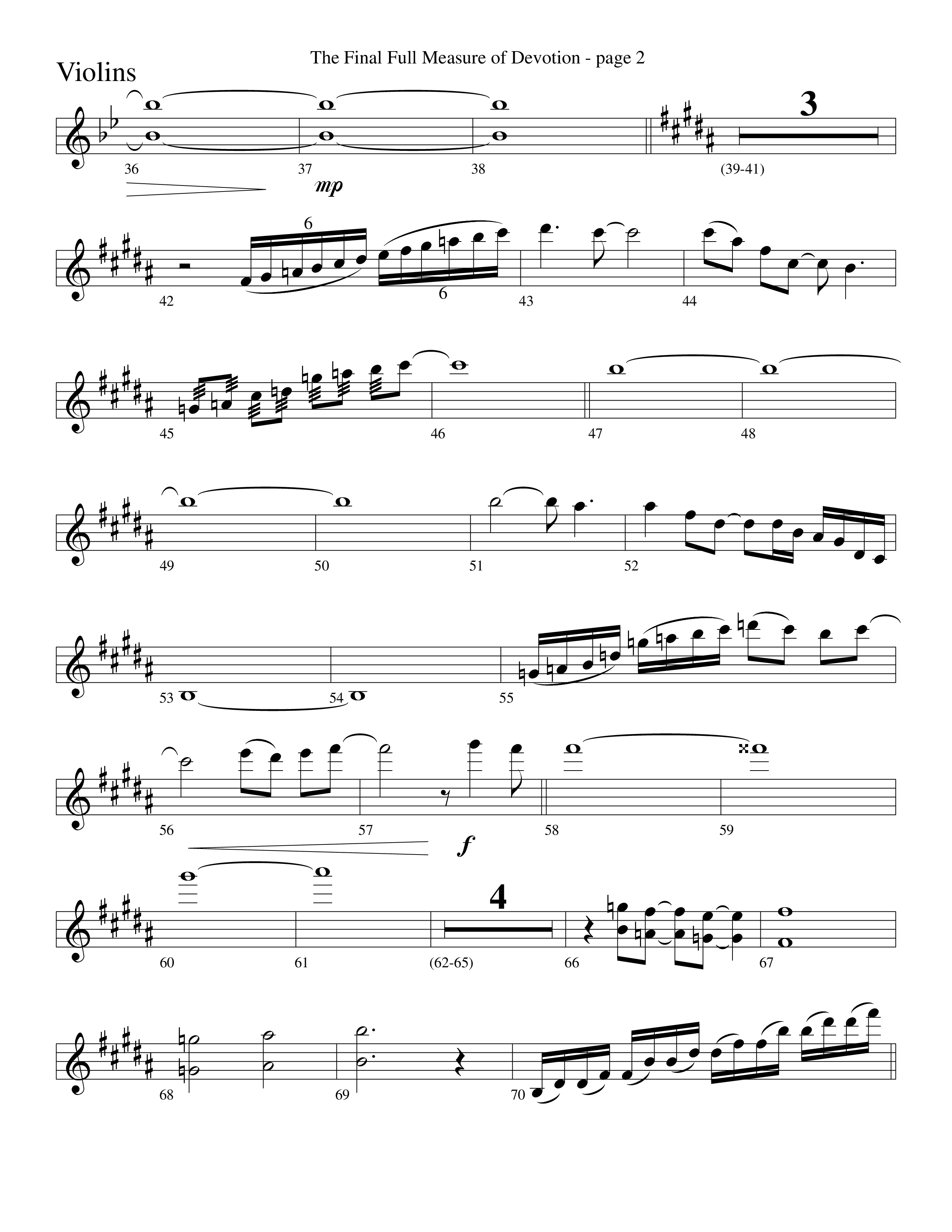 The Final Full Measure Of Devotion Violins (Word Music Choral / Arr. David Clydesdale)