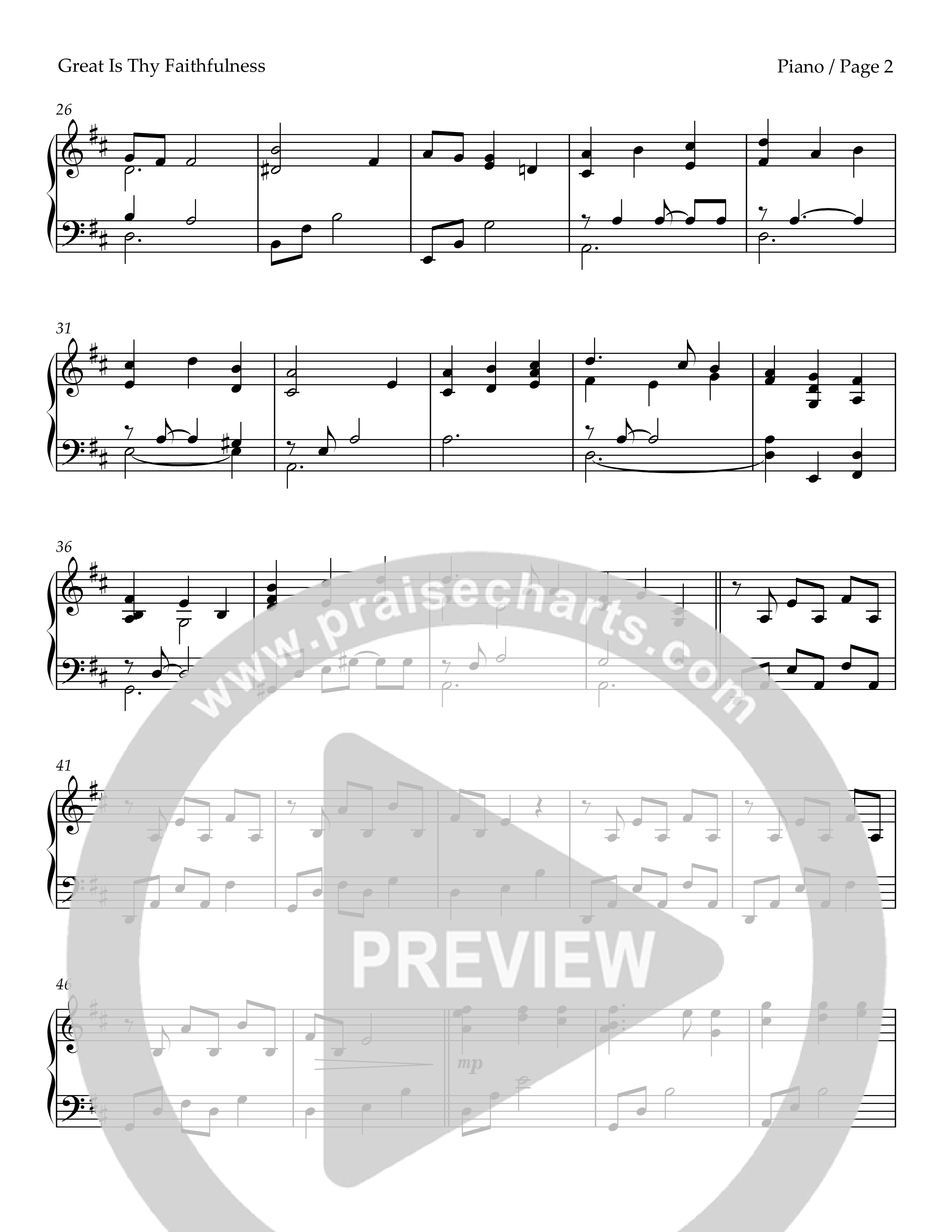 Great Is Thy Faithfulness (Piano) Piano Sheet (Keith & Kristyn Getty)