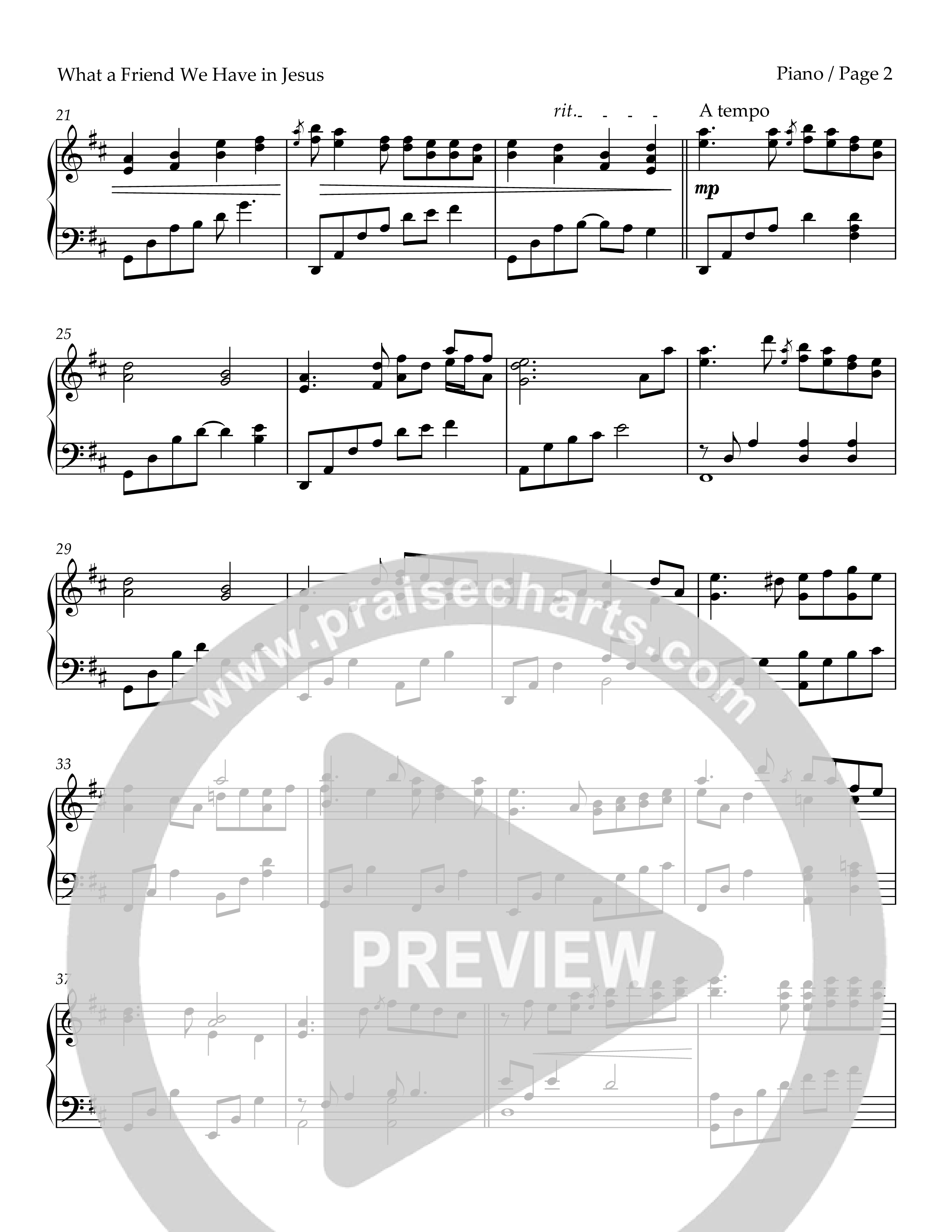 What A Friend We Have In Jesus (Piano) Piano Sheet (Keith & Kristyn Getty)