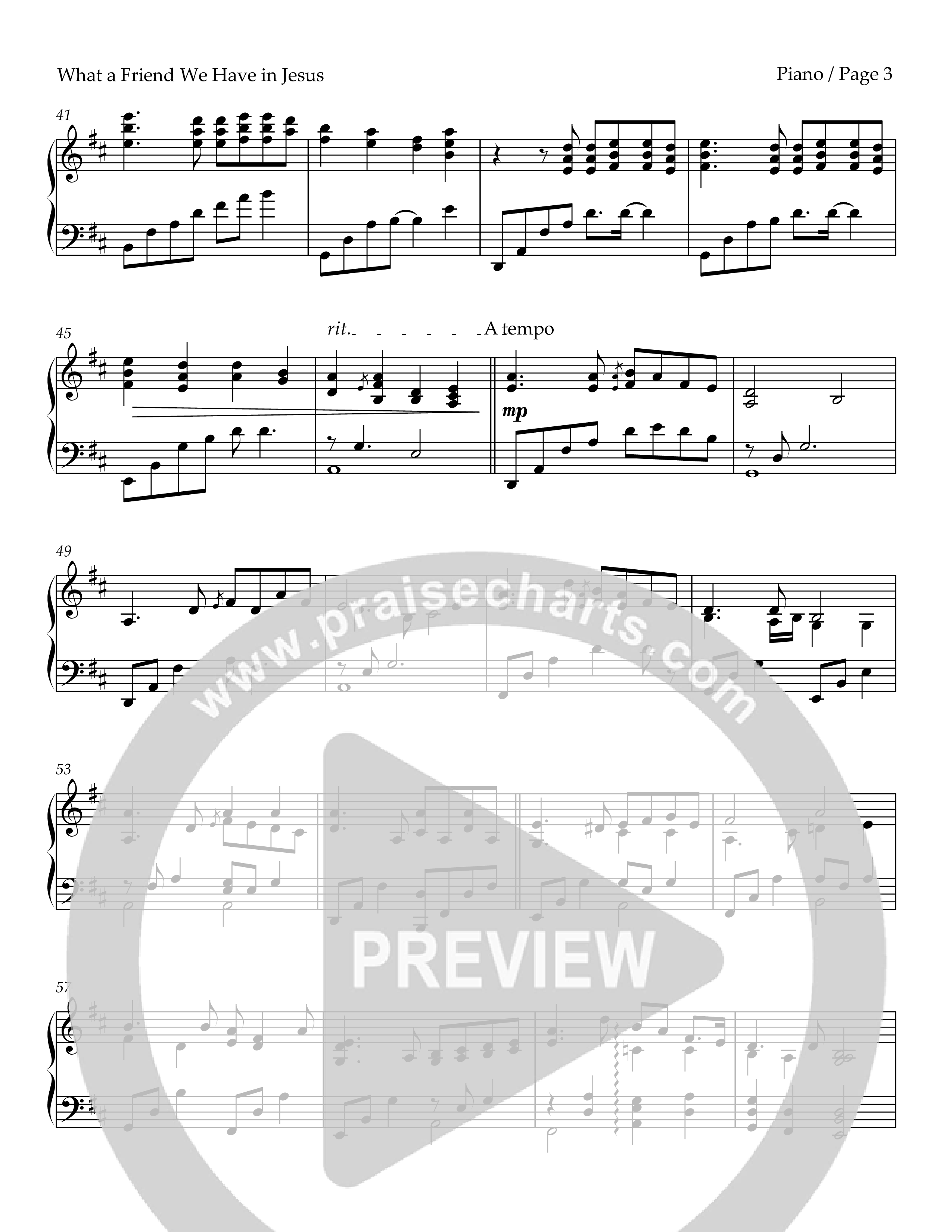 What A Friend We Have In Jesus (Piano) Piano Sheet (Keith & Kristyn Getty)