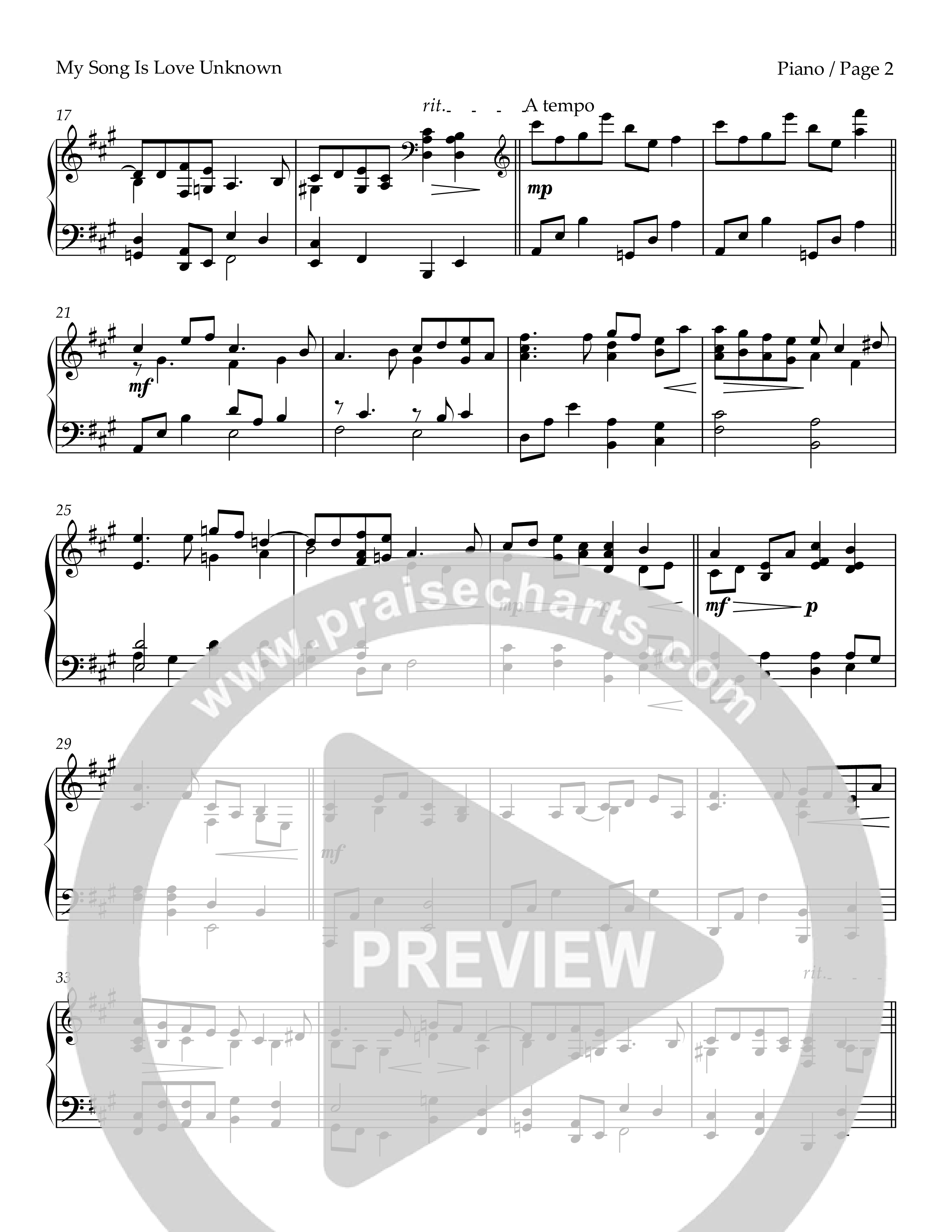My Song Is The Love Unknown (Piano) Piano Sheet (Keith & Kristyn Getty)