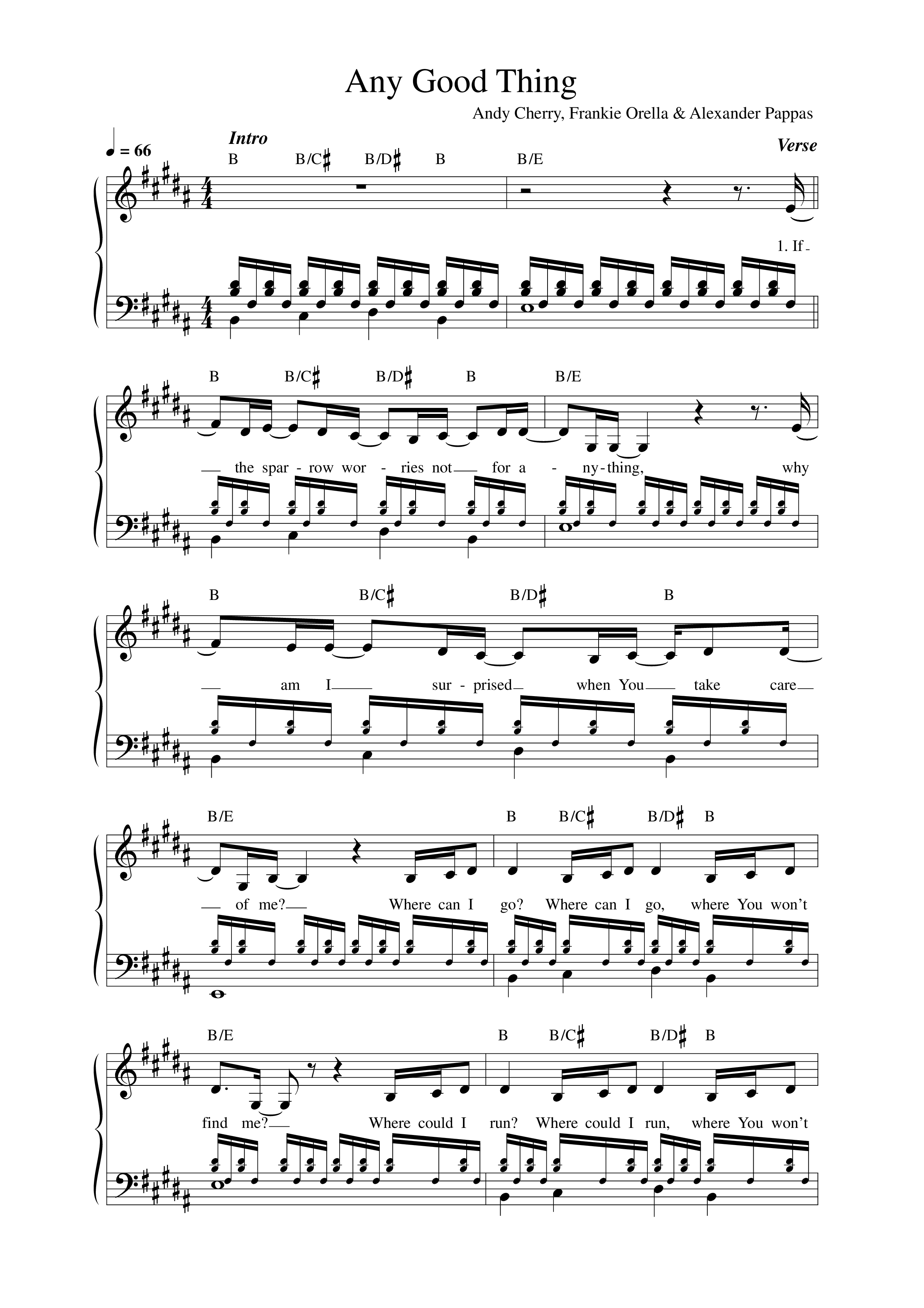 Any Good Thing Lead Sheet Melody (Alexander Pappas)