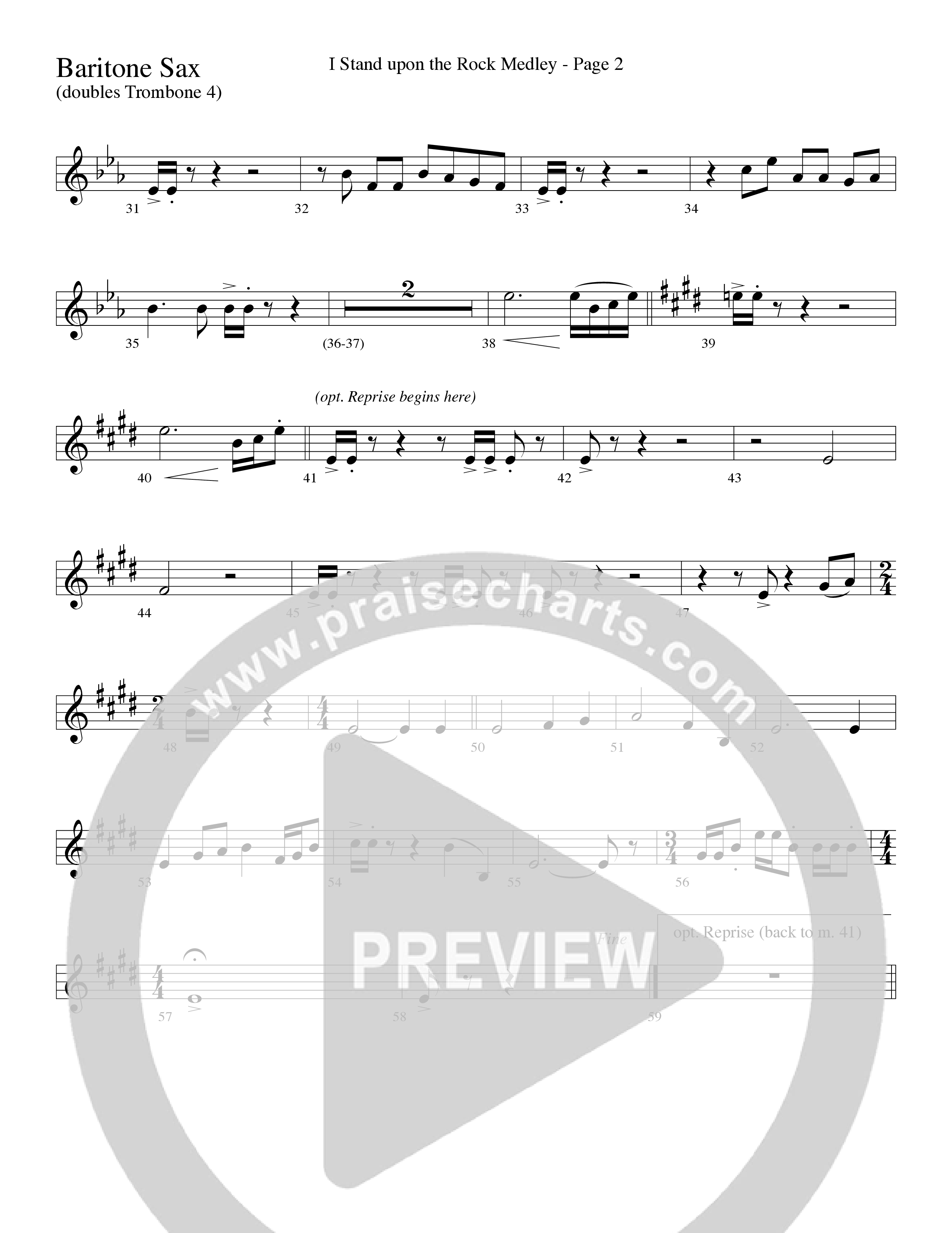 I Stand Upon The Rock Medley (with He Lifted Me, I Stand Upon The Rock Of Ages and Hide Me Rock of A (Choral Anthem SATB) Bari Sax (Word Music Choral / Arr. Mike Speck / Arr. Danny Zaloudik / Arr. Lari Goss / Orch. Lari Goss)