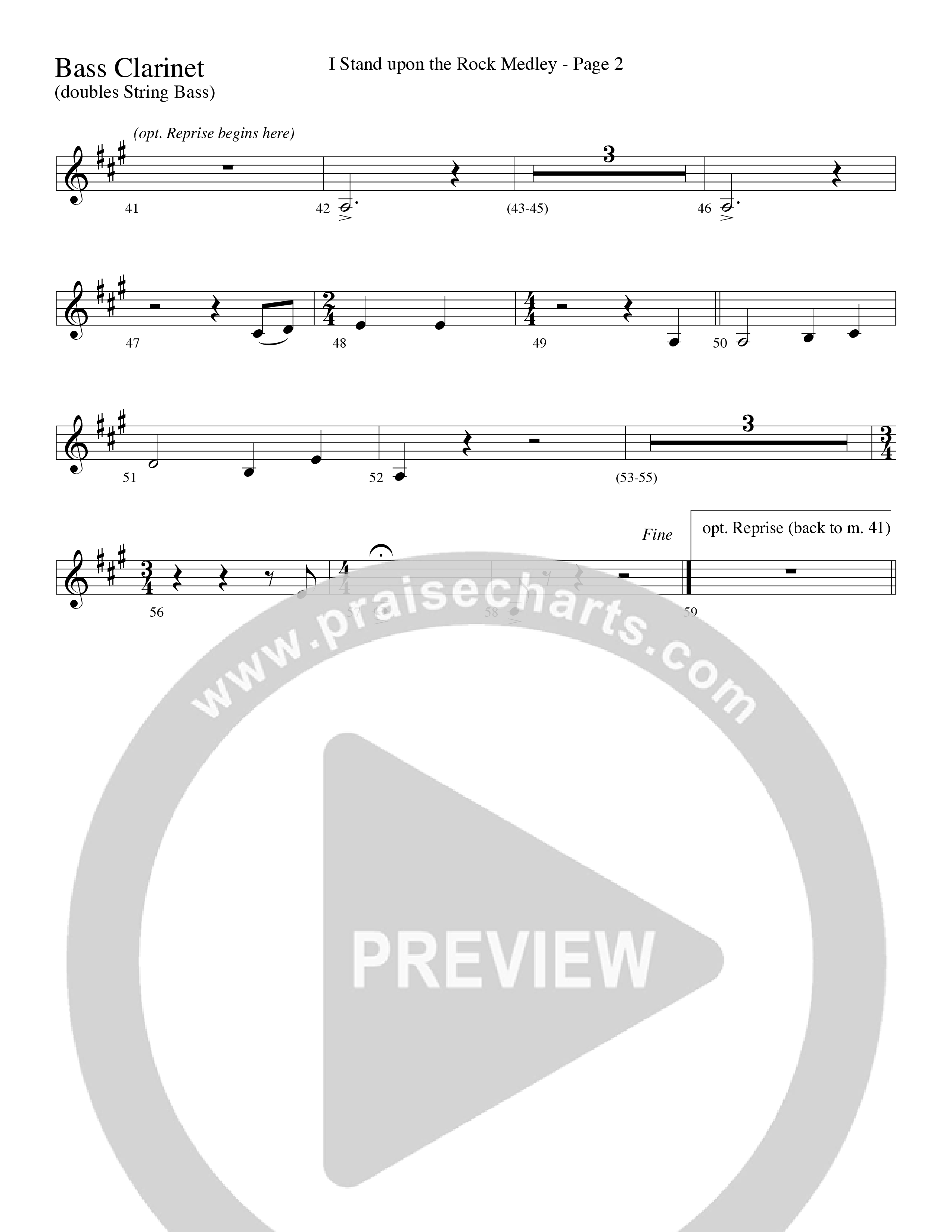 I Stand Upon The Rock Medley (with He Lifted Me, I Stand Upon The Rock Of Ages and Hide Me Rock of A (Choral Anthem SATB) Bass Clarinet (Word Music Choral / Arr. Mike Speck / Arr. Danny Zaloudik / Arr. Lari Goss / Orch. Lari Goss)
