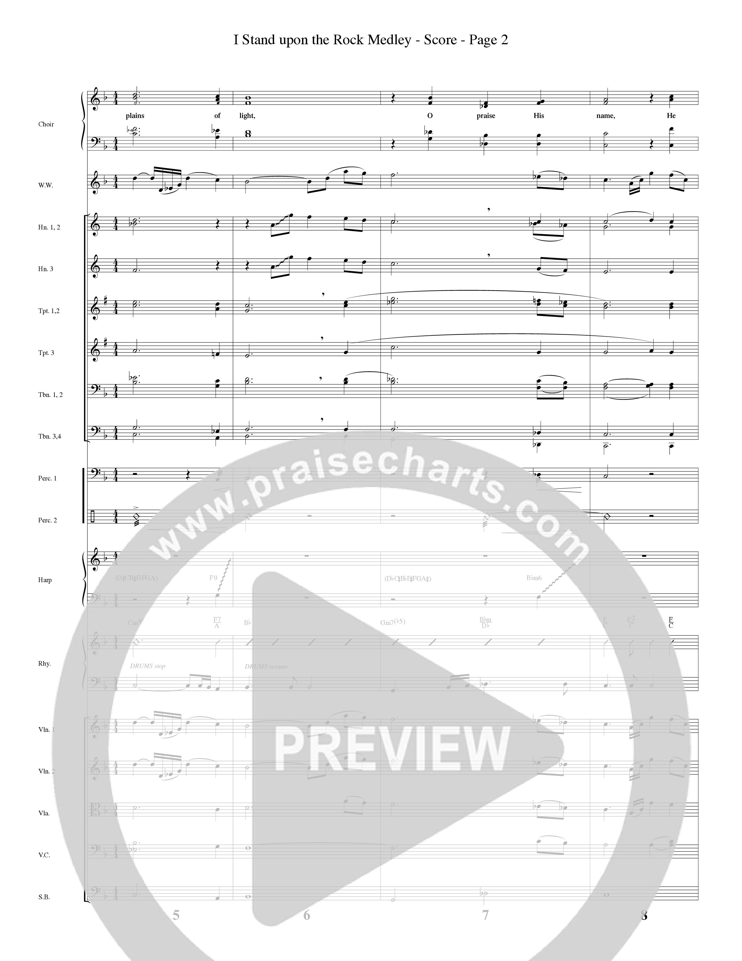 I Stand Upon The Rock Medley (with He Lifted Me, I Stand Upon The Rock Of Ages and Hide Me Rock of A (Choral Anthem SATB) Orchestration (Word Music Choral / Arr. Mike Speck / Arr. Danny Zaloudik / Arr. Lari Goss / Orch. Lari Goss)