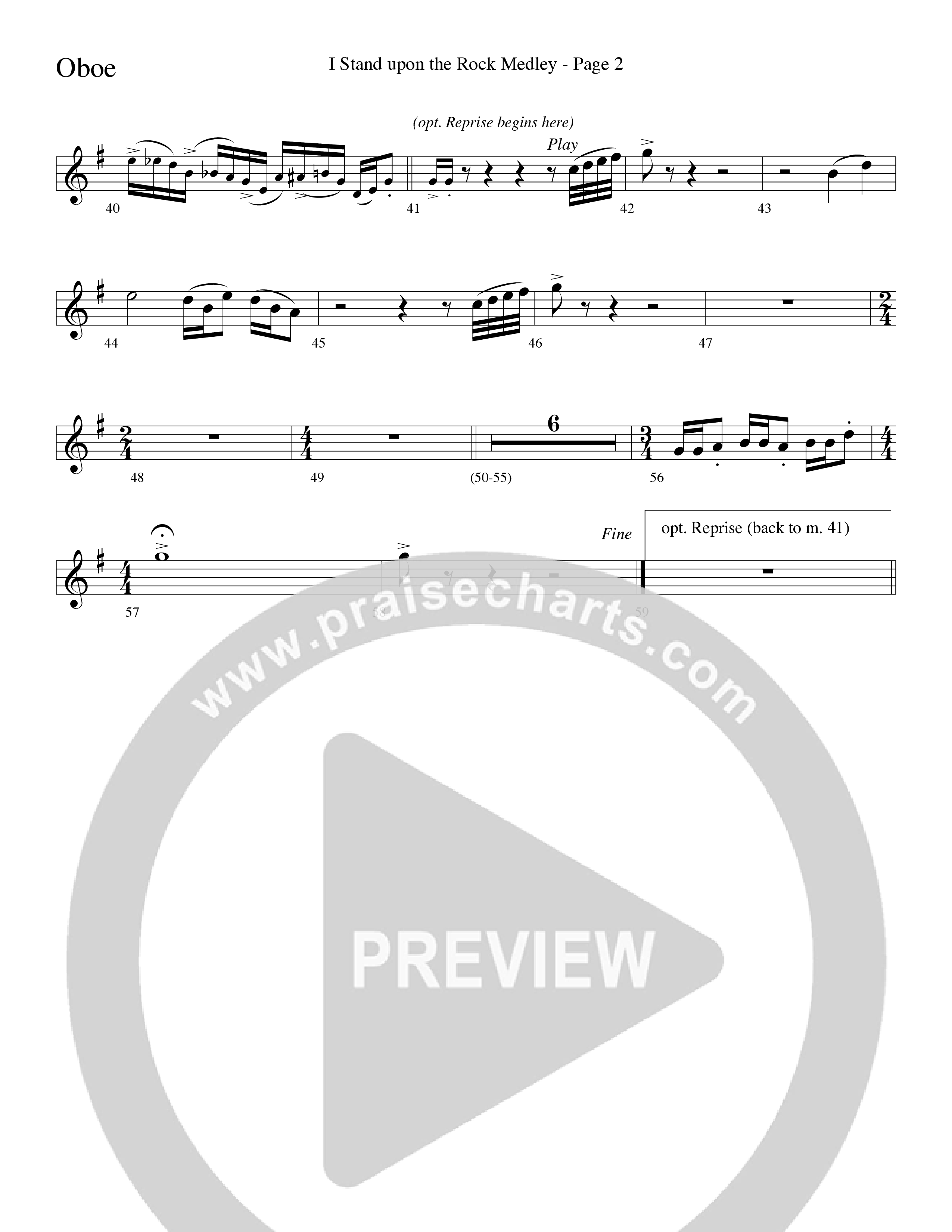 I Stand Upon The Rock Medley (with He Lifted Me, I Stand Upon The Rock Of Ages and Hide Me Rock of A (Choral Anthem SATB) Oboe (Word Music Choral / Arr. Mike Speck / Arr. Danny Zaloudik / Arr. Lari Goss / Orch. Lari Goss)