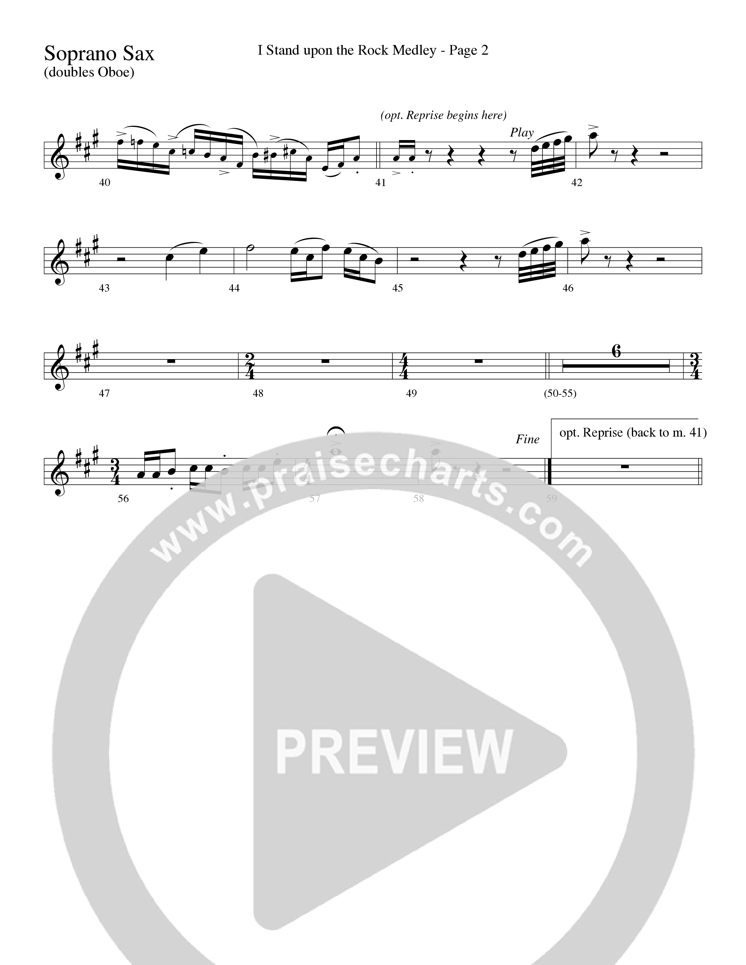 I Stand Upon The Rock Medley (with He Lifted Me, I Stand Upon The Rock Of Ages and Hide Me Rock of A (Choral Anthem SATB) Soprano Sax (Word Music Choral / Arr. Mike Speck / Arr. Danny Zaloudik / Arr. Lari Goss / Orch. Lari Goss)
