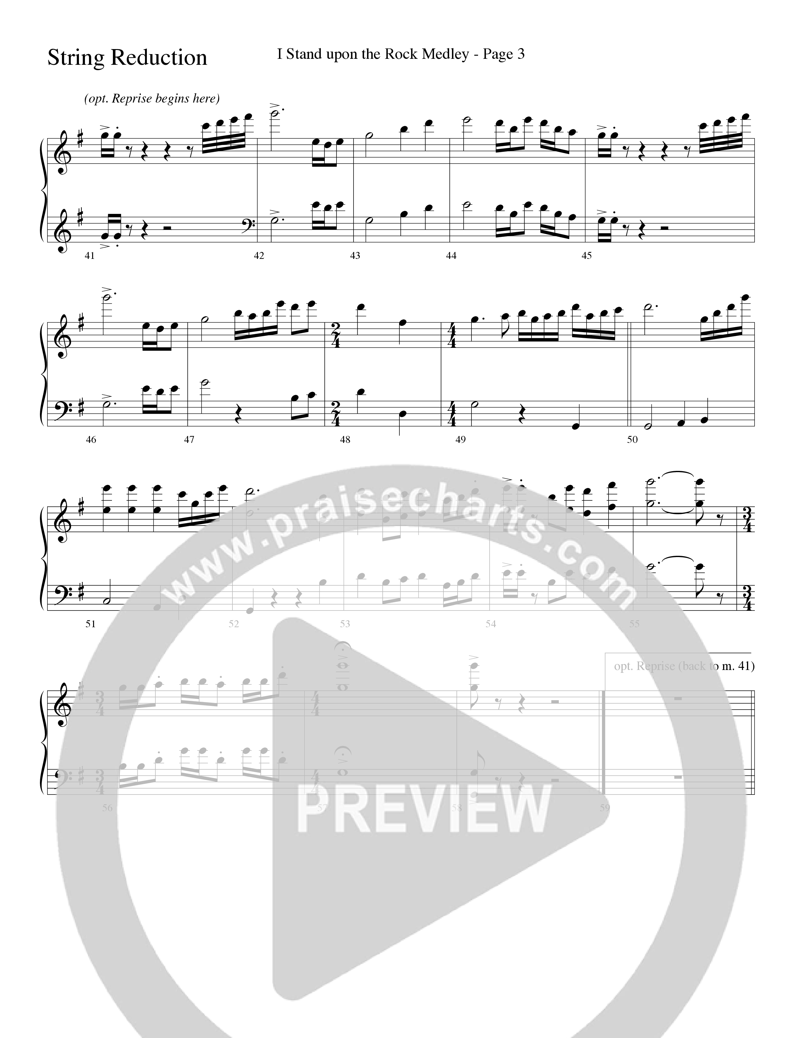 I Stand Upon The Rock Medley (with He Lifted Me, I Stand Upon The Rock Of Ages and Hide Me Rock of A (Choral Anthem SATB) String Reduction (Word Music Choral / Arr. Mike Speck / Arr. Danny Zaloudik / Arr. Lari Goss / Orch. Lari Goss)