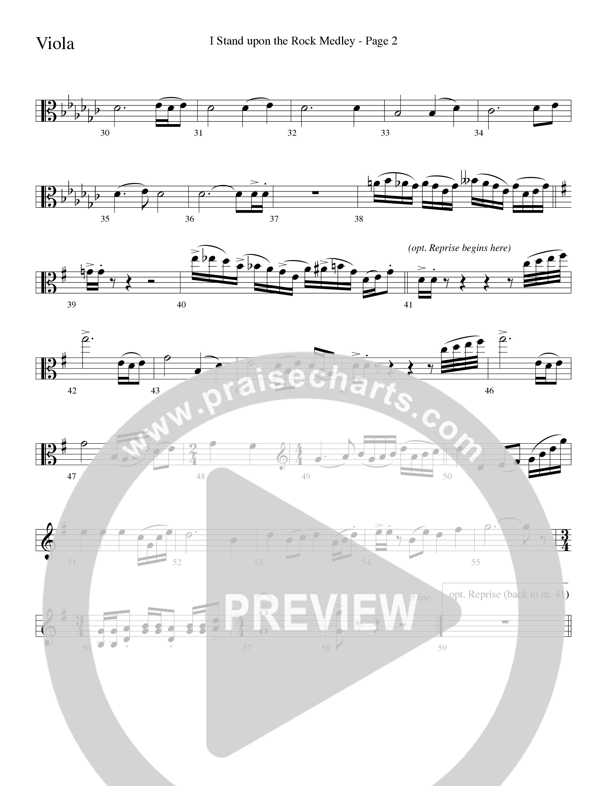 I Stand Upon The Rock Medley (with He Lifted Me, I Stand Upon The Rock Of Ages and Hide Me Rock of A (Choral Anthem SATB) Viola (Word Music Choral / Arr. Mike Speck / Arr. Danny Zaloudik / Arr. Lari Goss / Orch. Lari Goss)