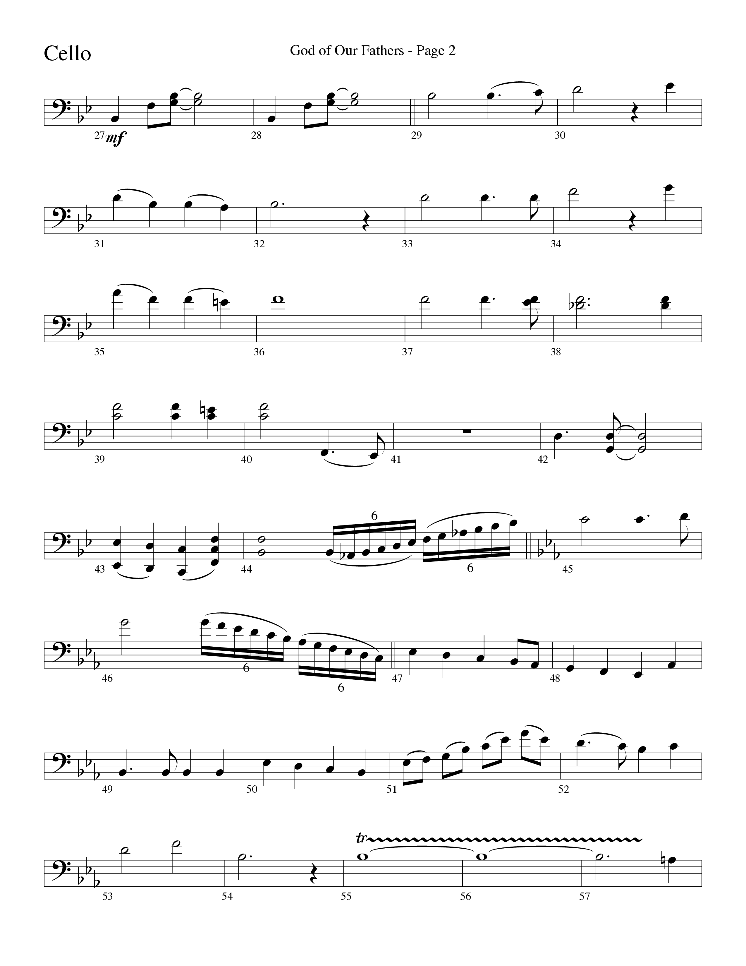 God Of Our Fathers (Choral Anthem SATB) Cello (Word Music Choral / Arr. David Clydesdale)