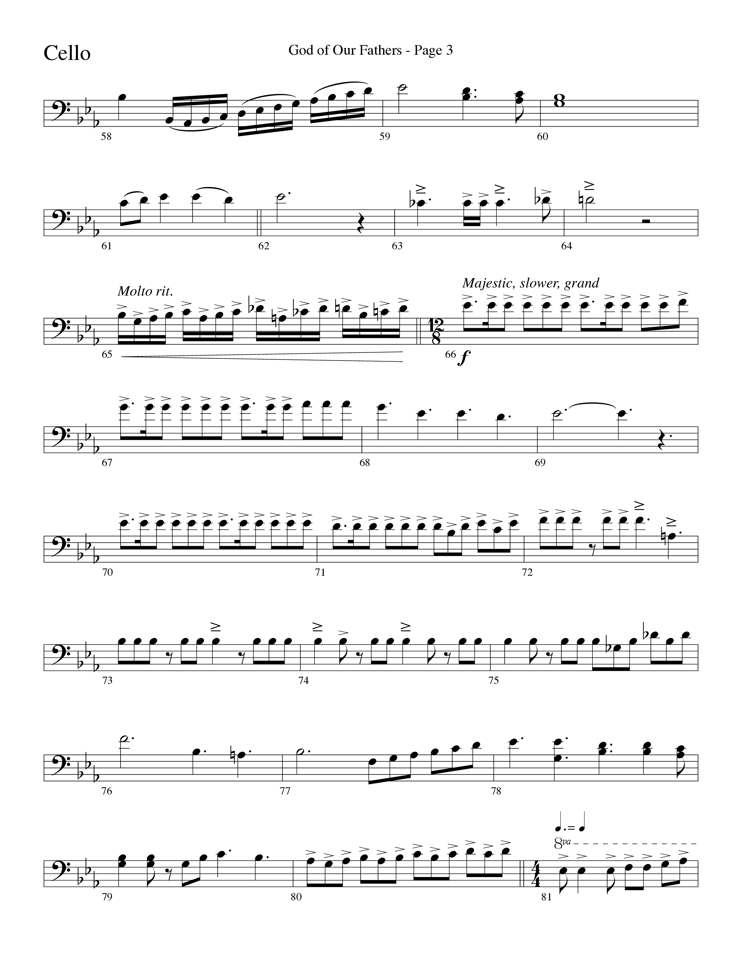 God Of Our Fathers (Choral Anthem SATB) Cello (Word Music Choral / Arr. David Clydesdale)