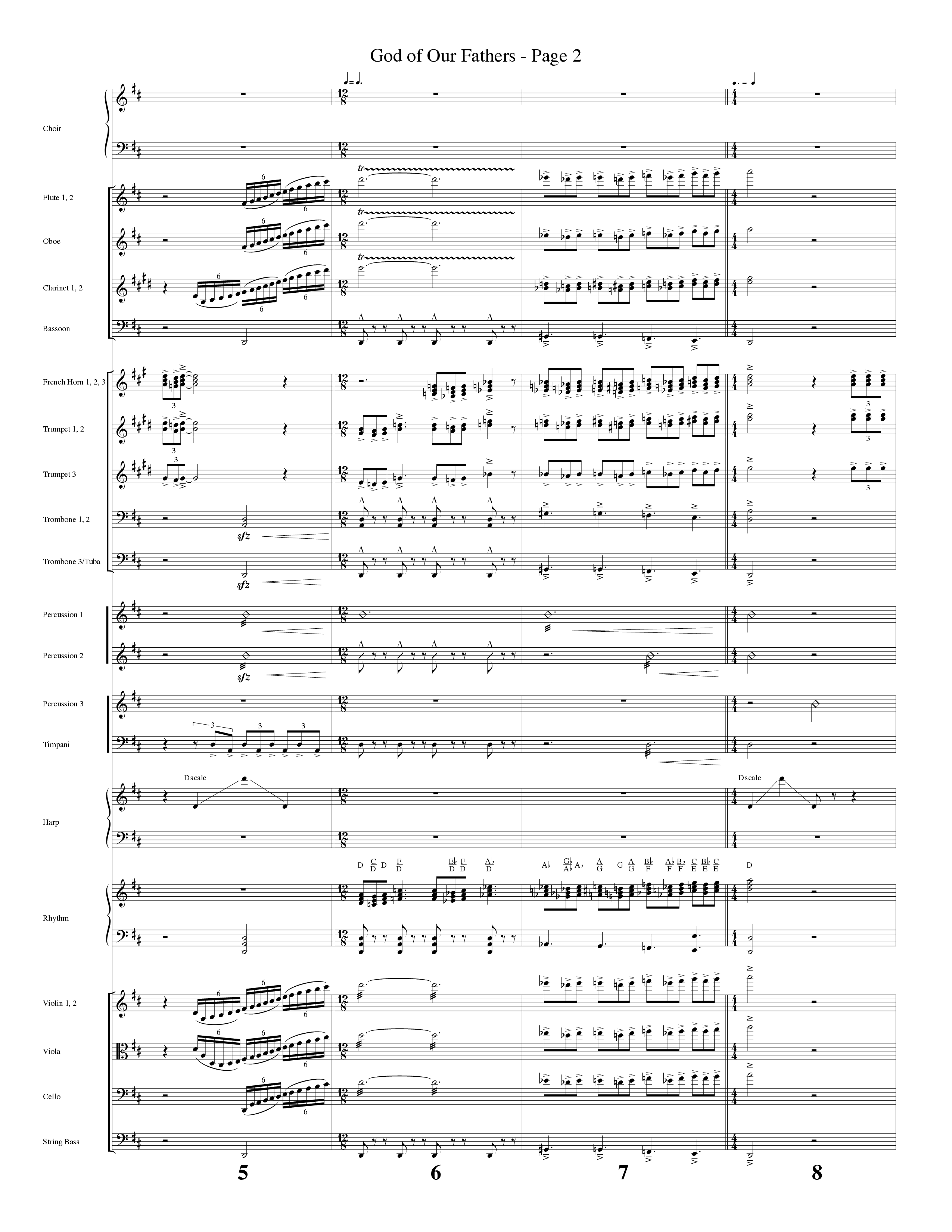 God Of Our Fathers (Choral Anthem SATB) Orchestration (Word Music Choral / Arr. David Clydesdale)