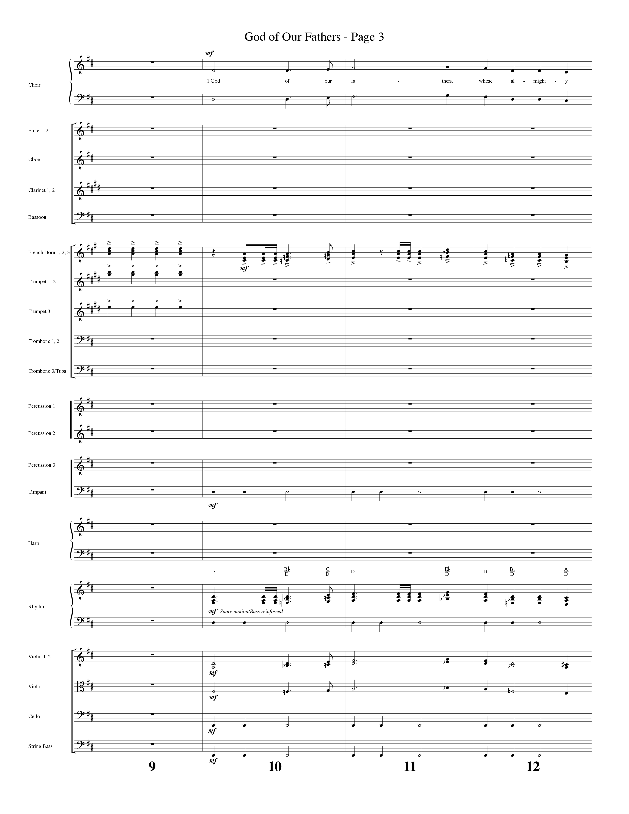 God Of Our Fathers (Choral Anthem SATB) Orchestration (Word Music Choral / Arr. David Clydesdale)