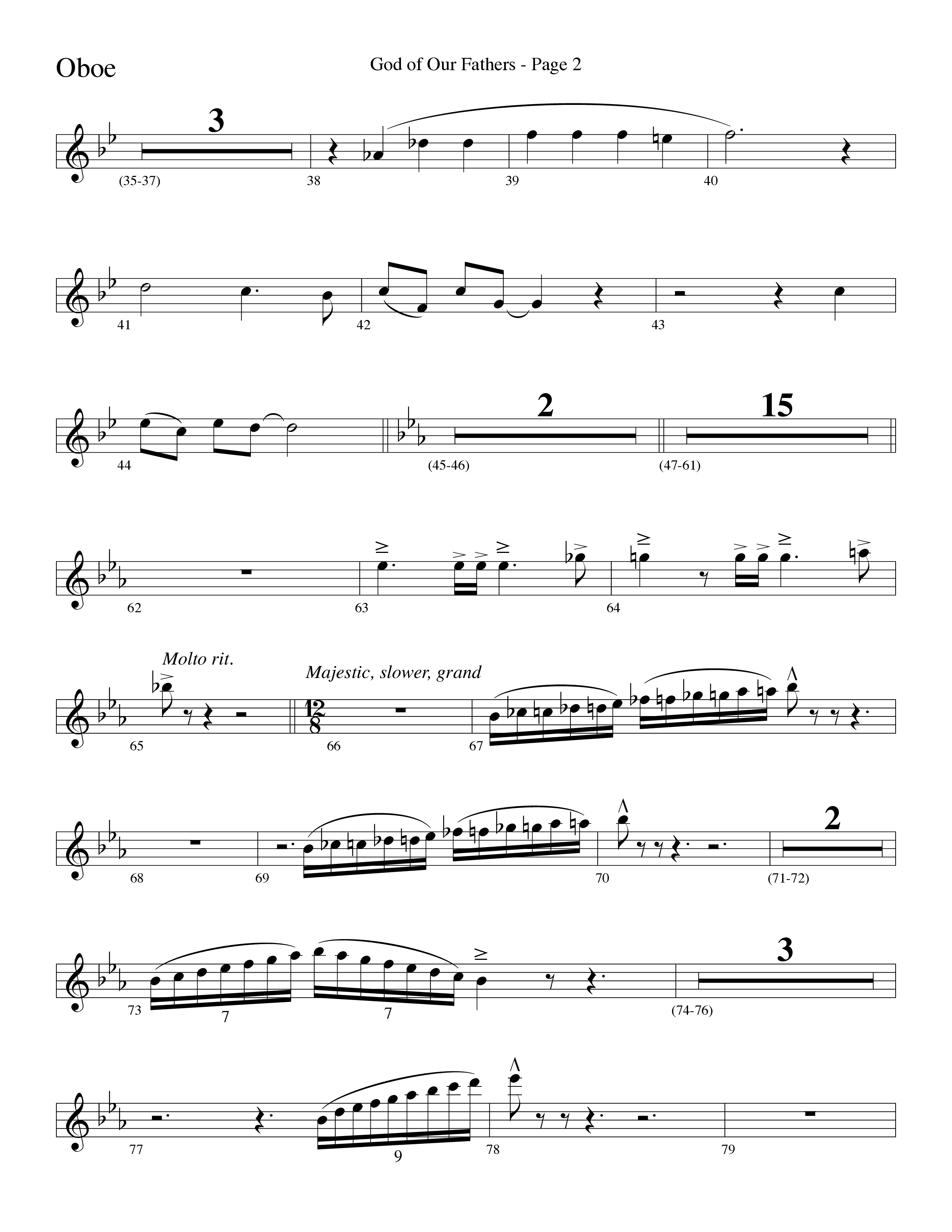 God Of Our Fathers (Choral Anthem SATB) Oboe (Word Music Choral / Arr. David Clydesdale)