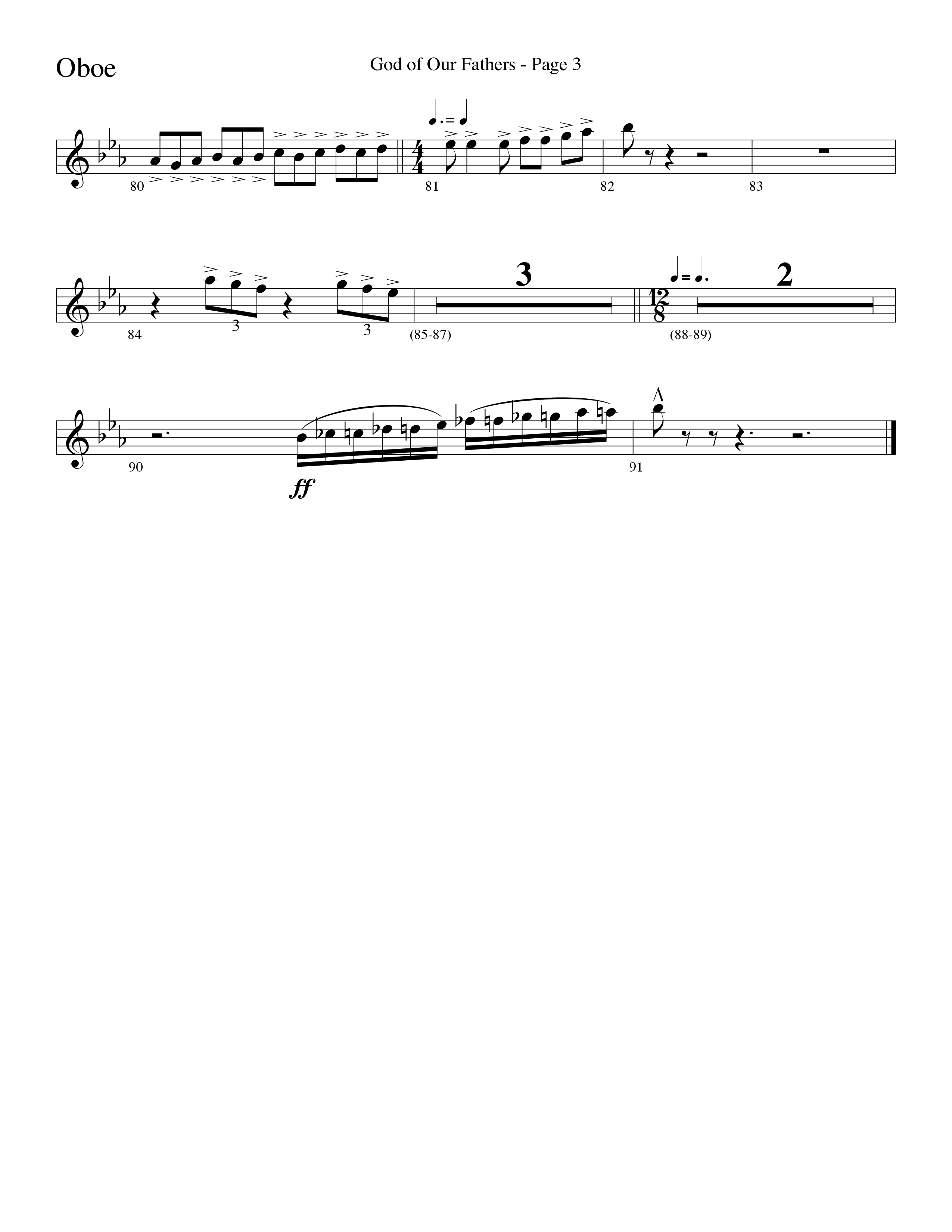 God Of Our Fathers (Choral Anthem SATB) Oboe (Word Music Choral / Arr. David Clydesdale)