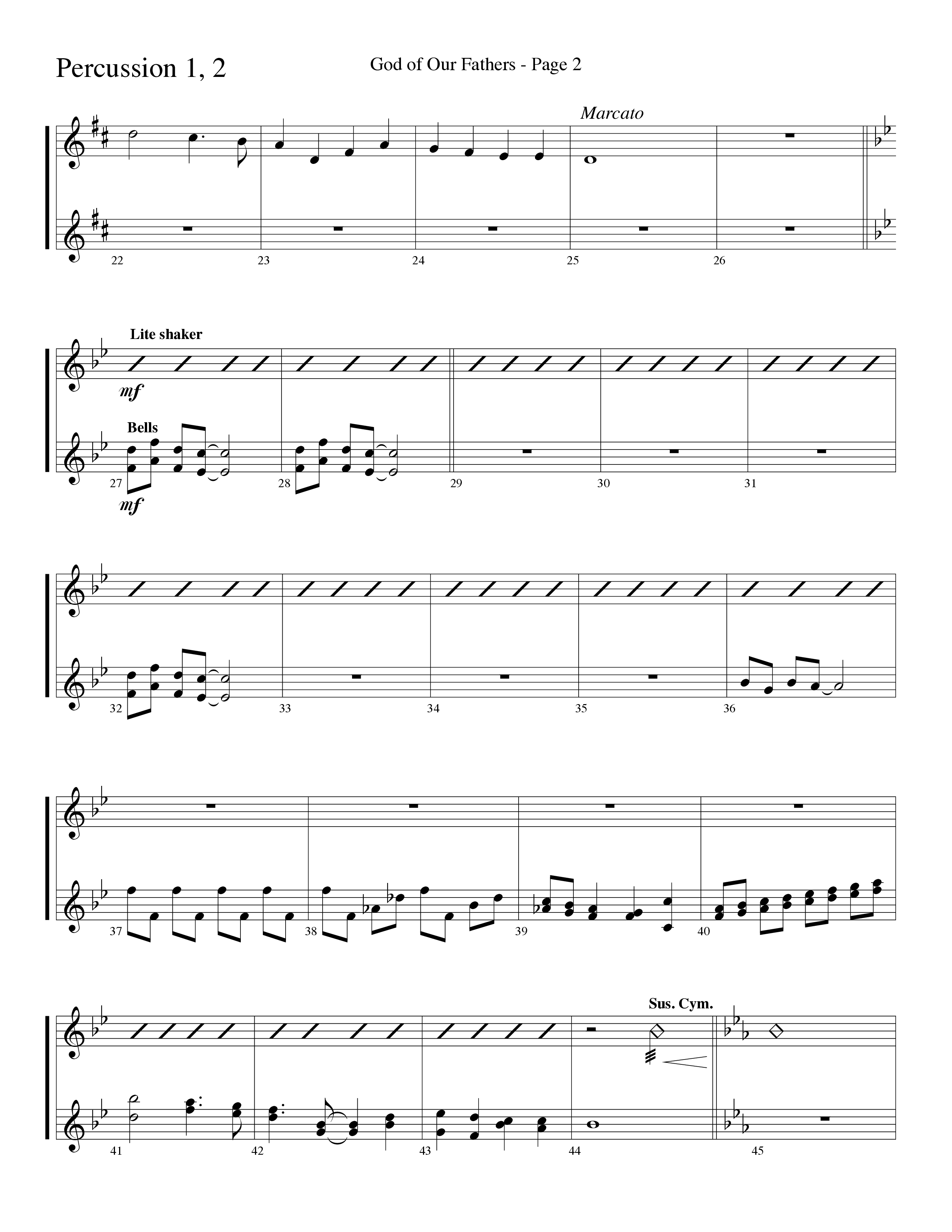 God Of Our Fathers (Choral Anthem SATB) Percussion (Word Music Choral / Arr. David Clydesdale)