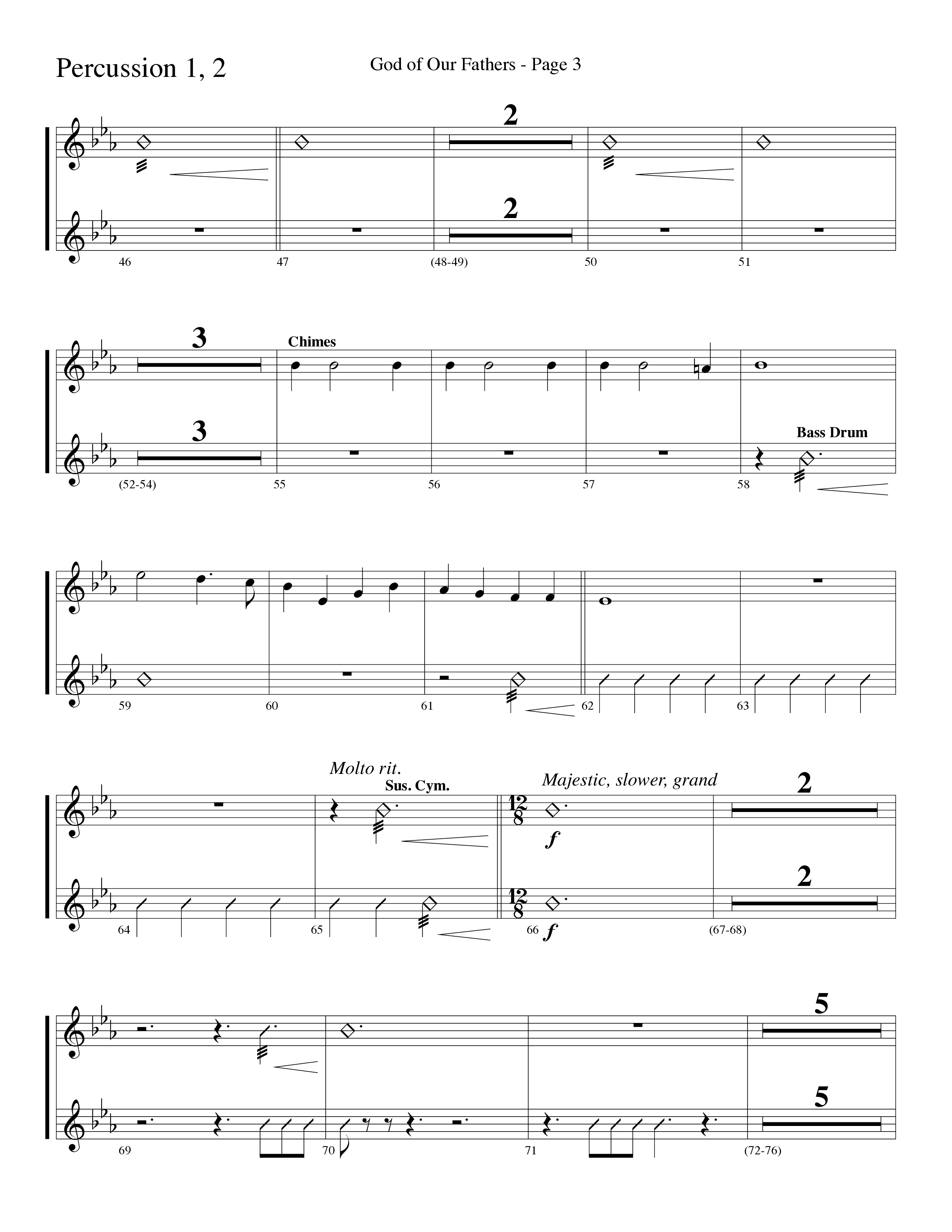 God Of Our Fathers (Choral Anthem SATB) Percussion (Word Music Choral / Arr. David Clydesdale)